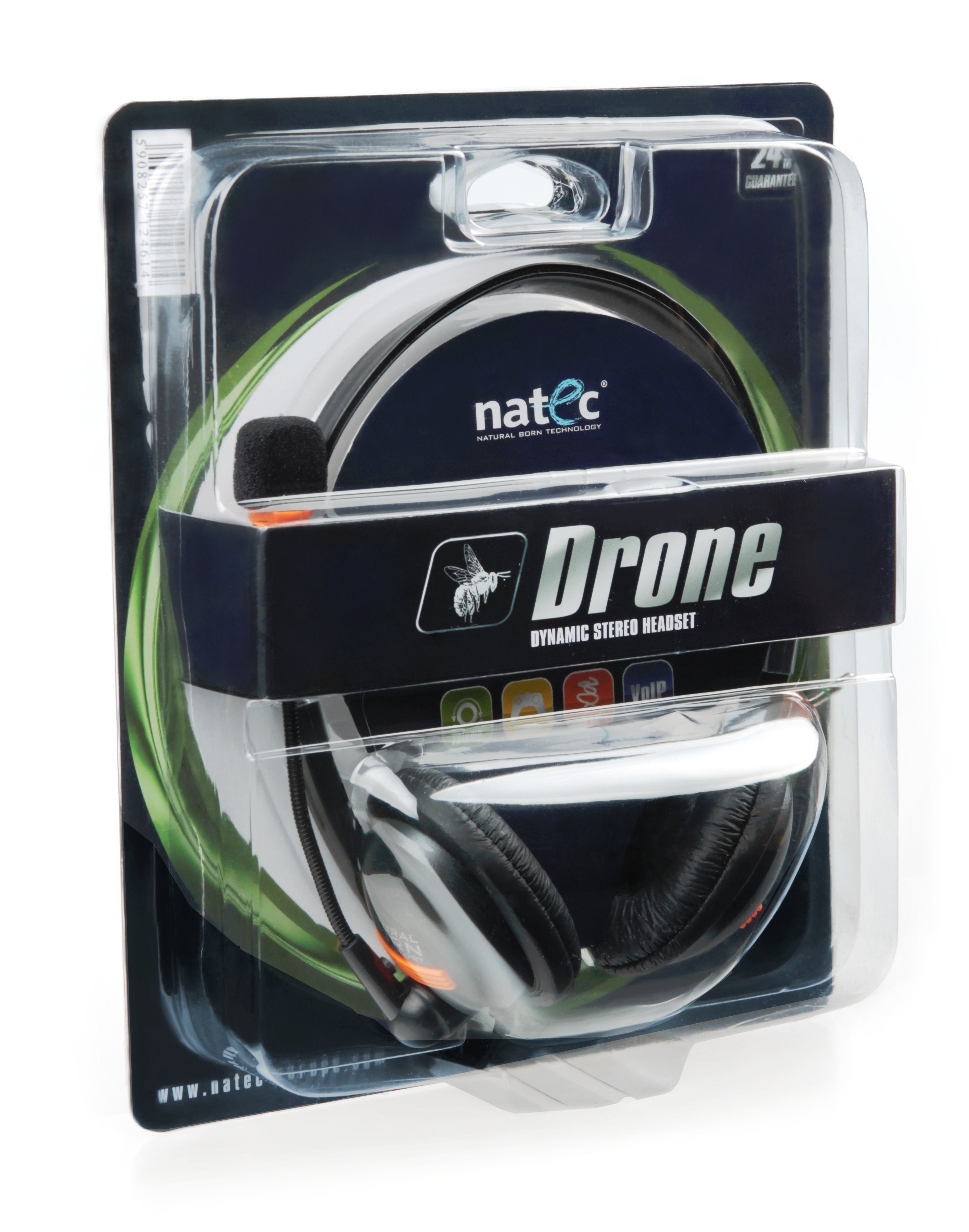 Auriculares Natec Drone Con Microfono Negros Jack 3,5mm