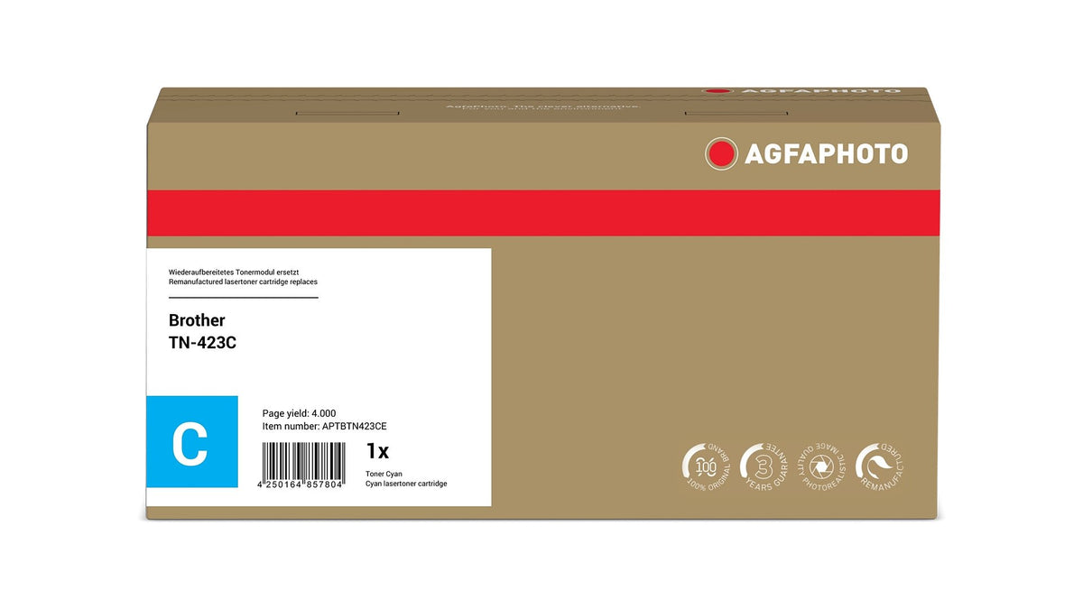 EAN 4250164857804 - AgfaPhoto APTBTN423CE cartucho de tóner 1 pieza(s) Compatible Cian imagen 2