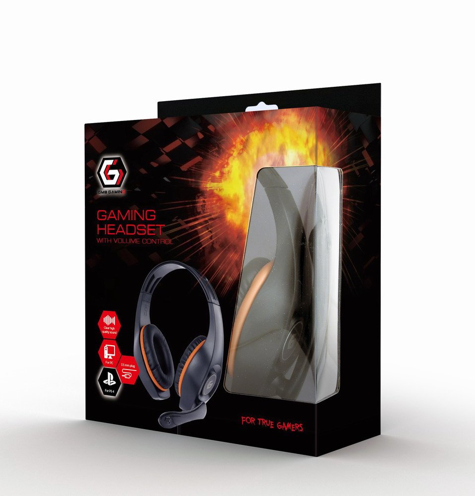 EAN 8716309117159 - Gembird GHS-05-O auricular y casco Auriculares Alámbrico Diadema Juego Negro, Naranja imagen 4