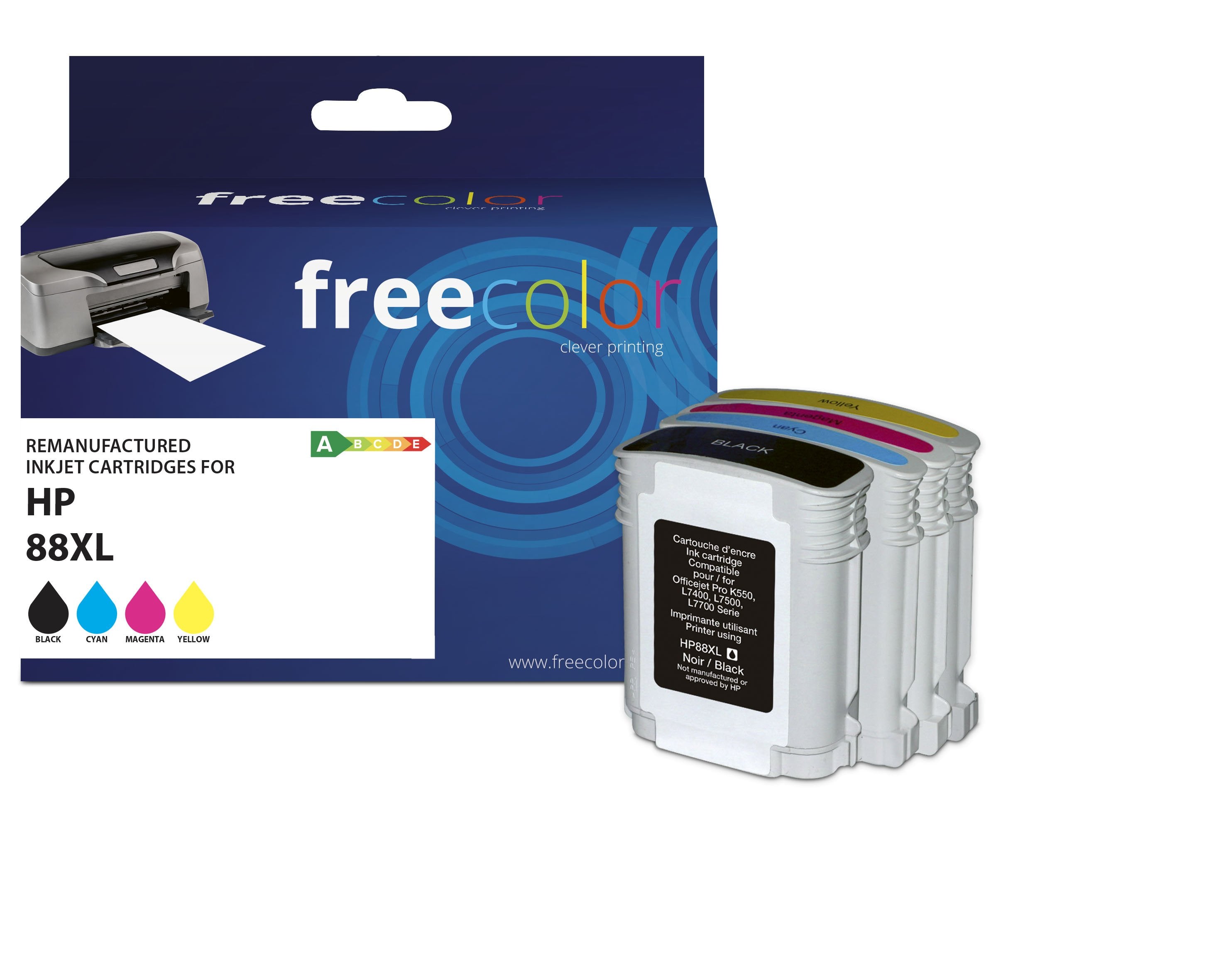 EAN 3112539918958 - Freecolor K10418F7 cartucho de tinta 4 pieza(s) Compatible High (L) Yield Negro, Cian, Magenta, Amarillo imagen 1