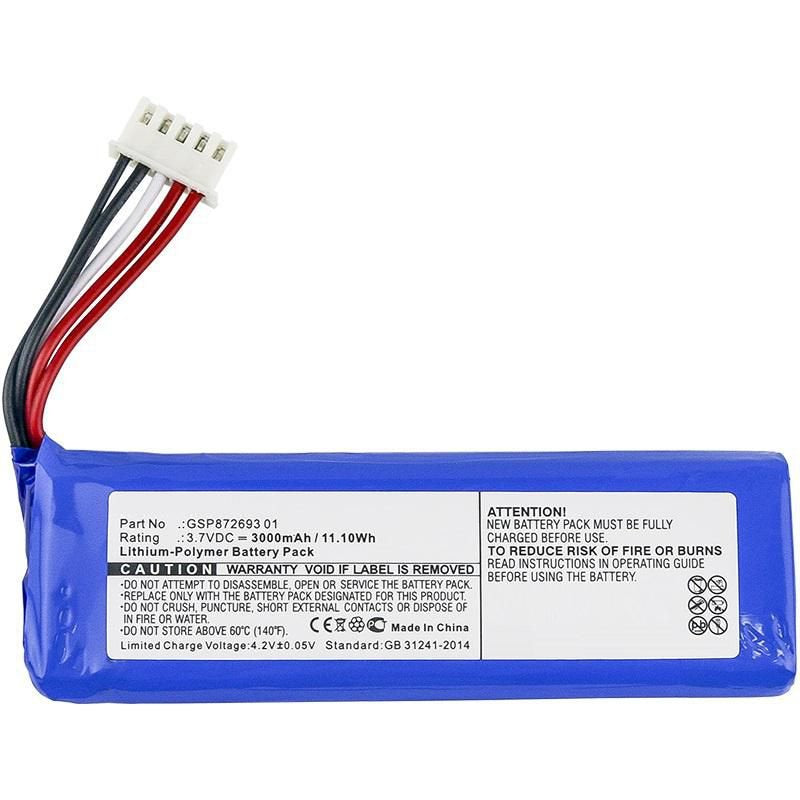 Battery 11.10wh Li-Pol 3.7v 3000mah Blue For Jbl Speaker