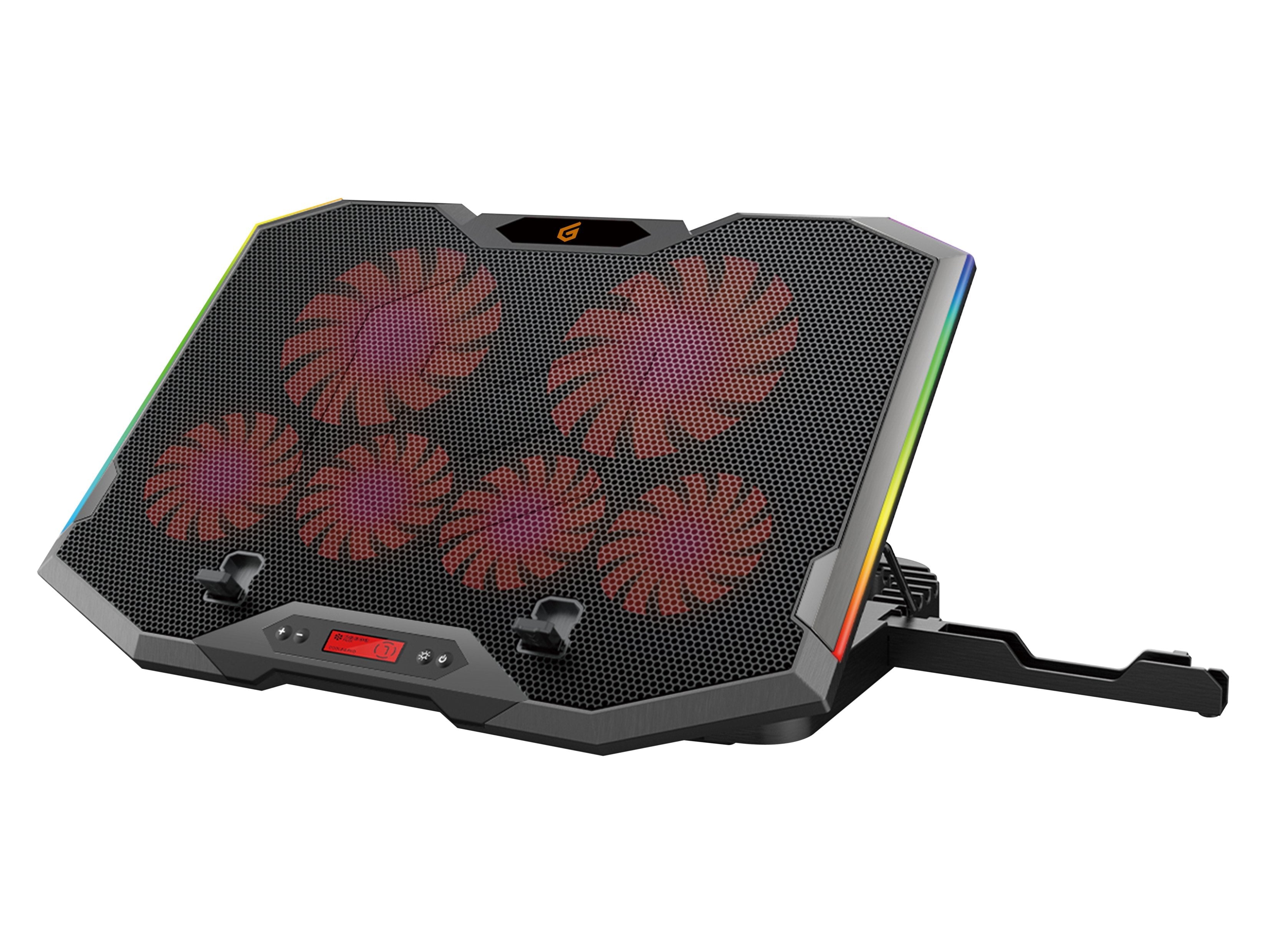 Base De Refrigeracion Para Portatiles Gaming Conceptronic Hasta 17 6 Ventiladores Luz Rbg