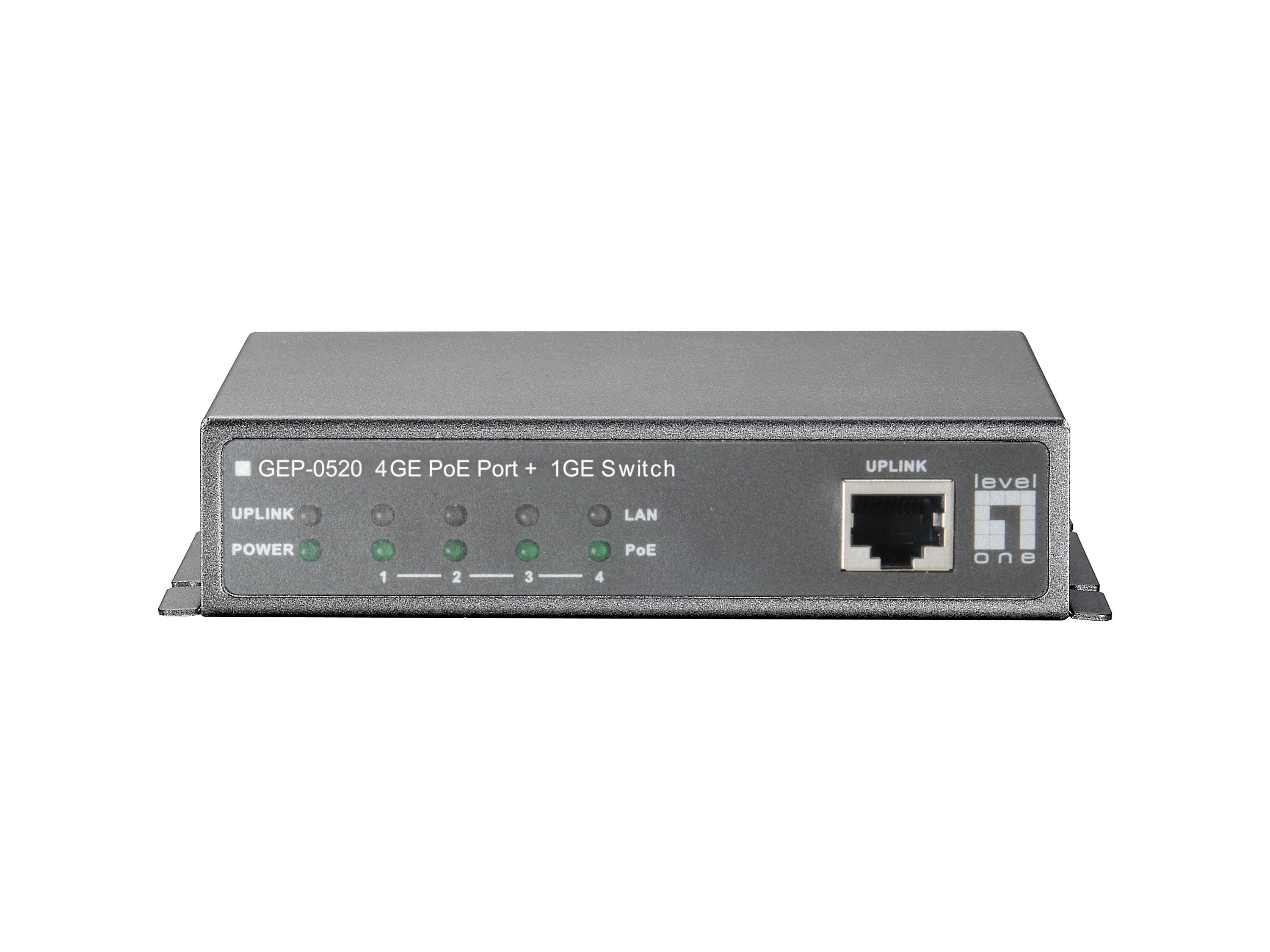 Levelone Switch 5x Ge Gep-0520 61.6w 4xpoe+