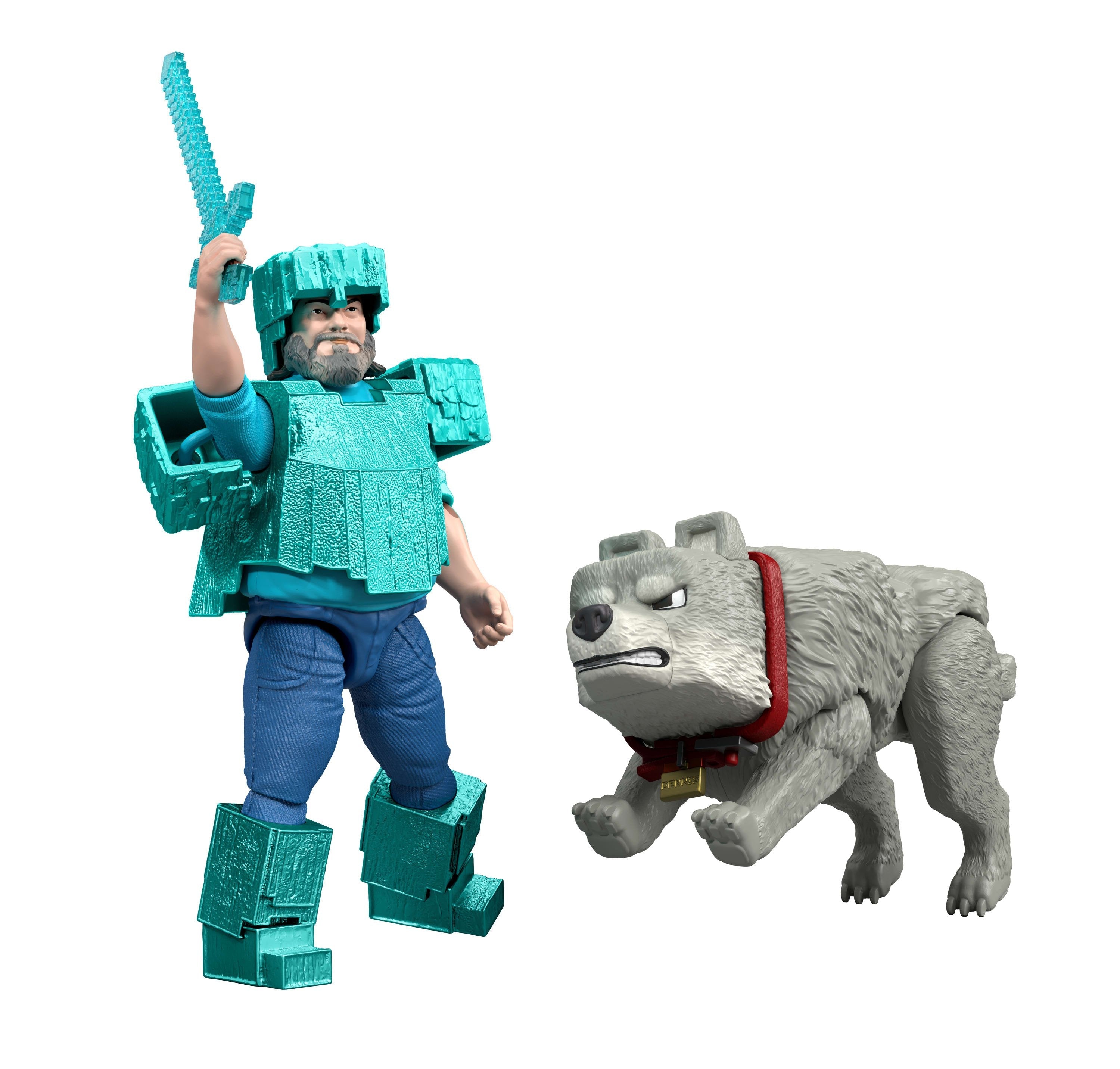 Set 2 Figuras Steve & Wolf Minecraft La Pelicula