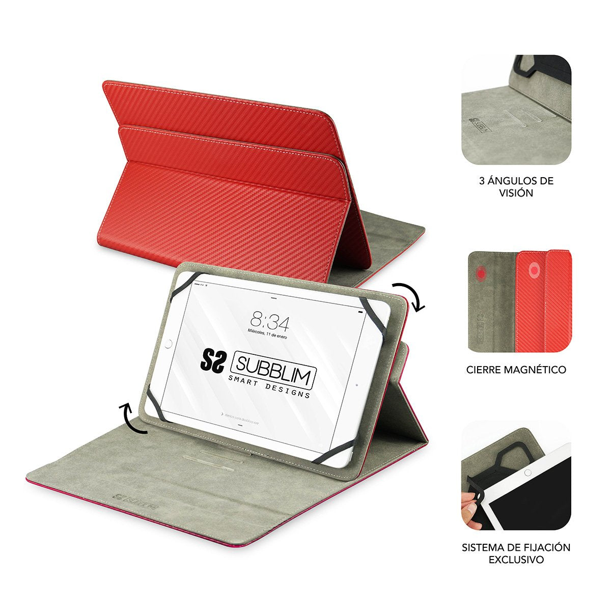 EAN 8436586740870 - SUBBLIM SUB-CUT-3RE002 funda para tablet 25,6 cm (10.1") Folio Rojo imagen 2