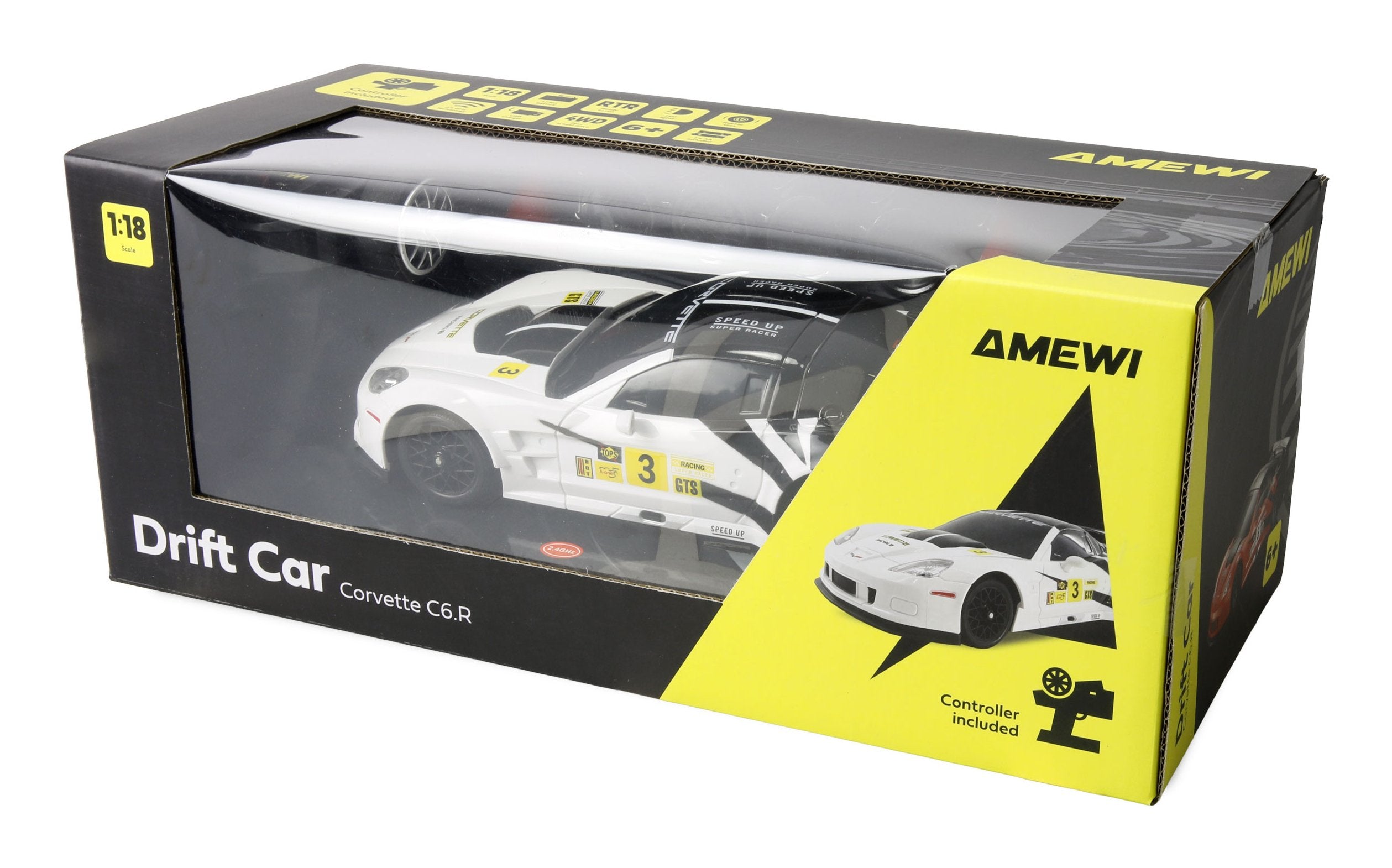 Amewi Rc Drift Lizenz Corvette Blanco