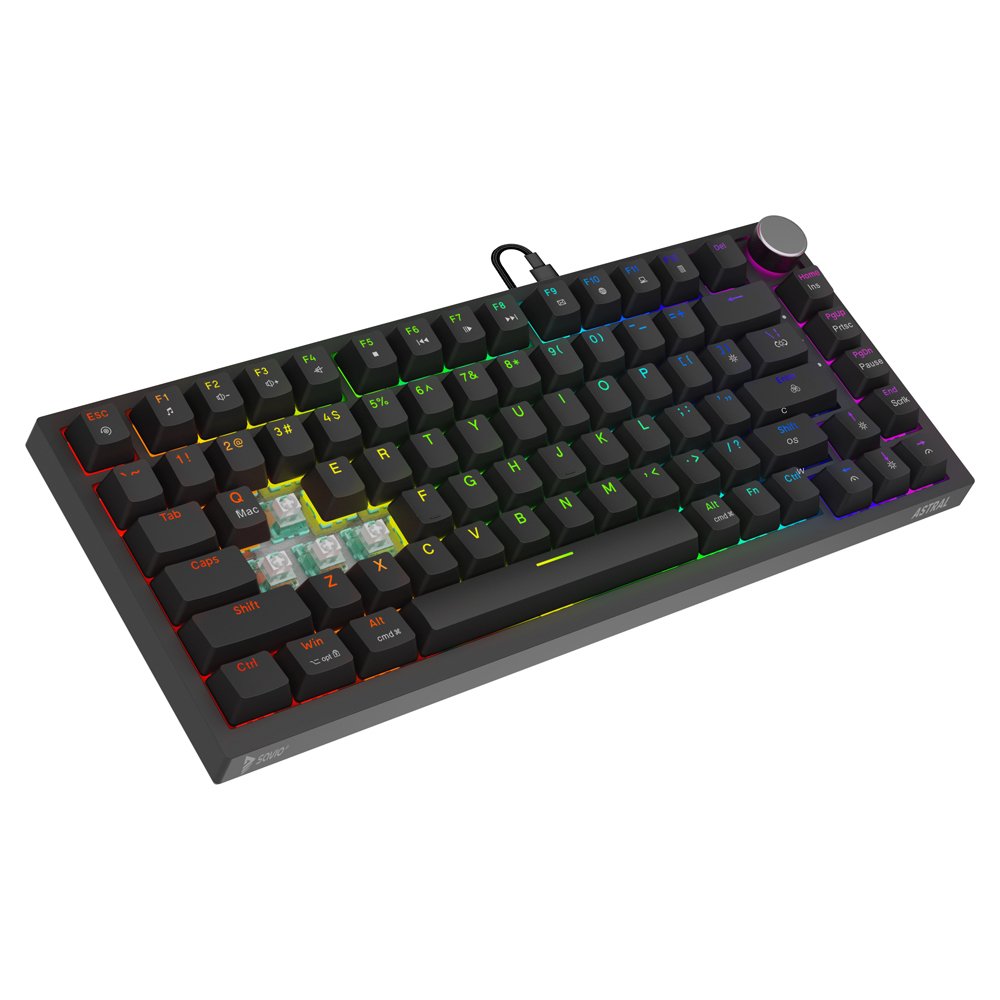 Savio Astral Black Jade Teclado Juego Usb Qwerty Internacional De Ee.Uu. Negro