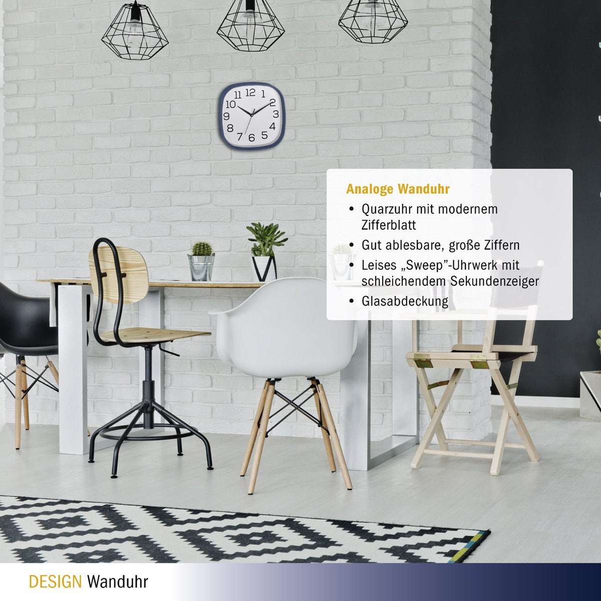 Tfa 60.3053.06 Reloj De Pared Analogico Azul Paloma