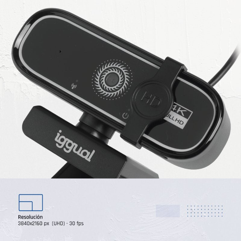 EAN 8435364319949 - iggual USB 4K UHD WC3840 Business Pro View cámara web 8 MP 3840 x 2160 Pixeles Negro imagen 5