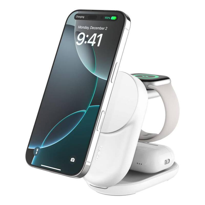 Belkin Ultracharge 25w Qi2 Magn. 3-In-1 Lad.Klappb.Ws. Wiz037kqwh