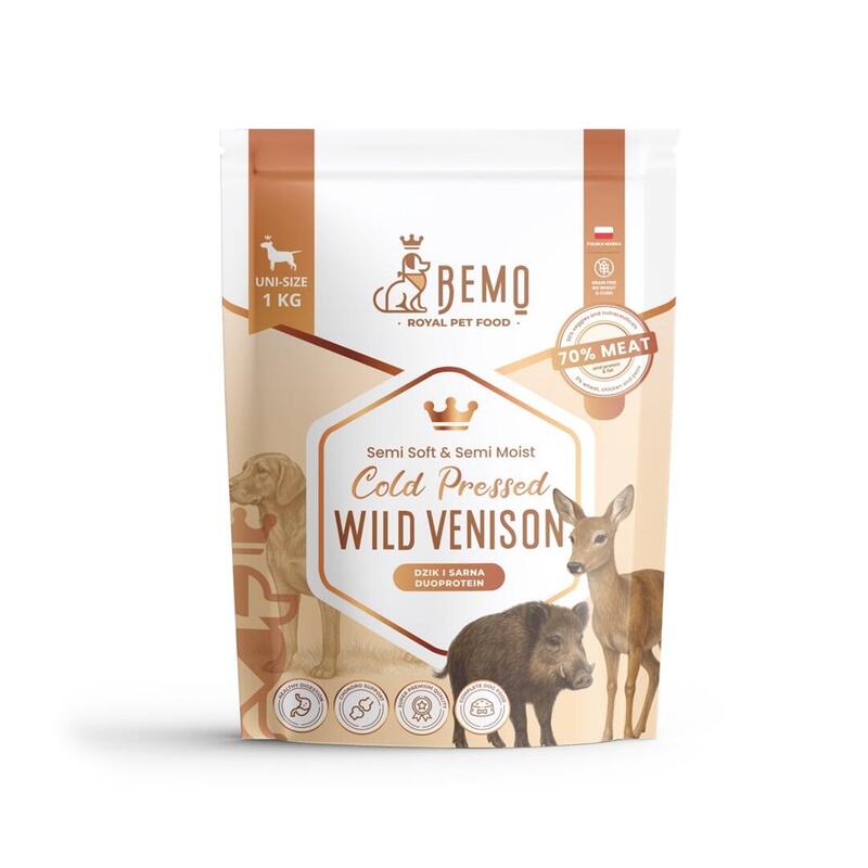 Bemo Cold Pressed Wild Venison - Comida Para Mascotas Tloczona Na Zimno Para Perros Z Dziczyzna I Sarnina 1kg