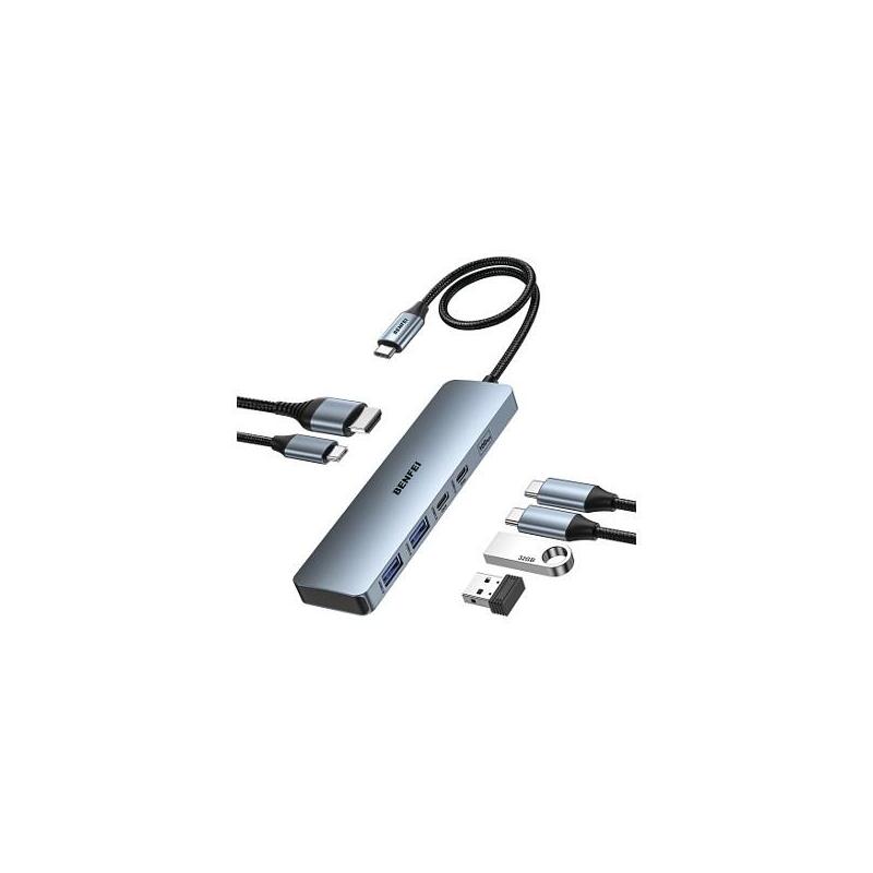 Benfei 100w Usb C Hub 6-In-1 000377grey