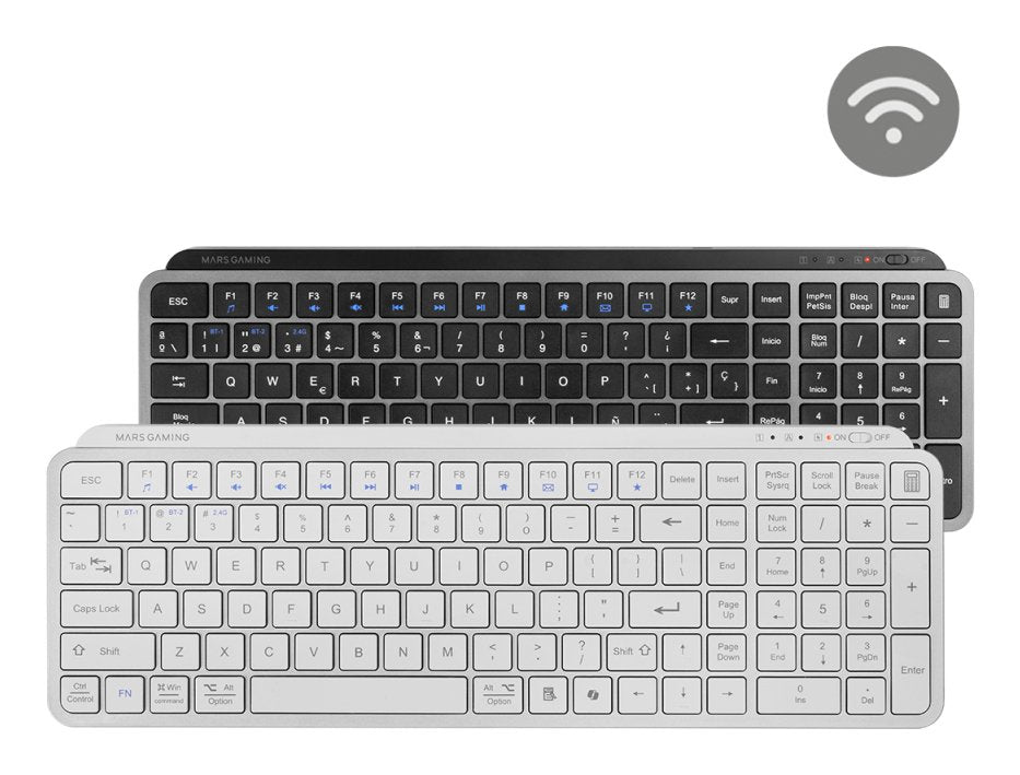 EAN 8435693113775 - Mars Gaming MK-SILENKEYS teclado Universal RF Wireless + Bluetooth QWERTY Español Blanco imagen 6