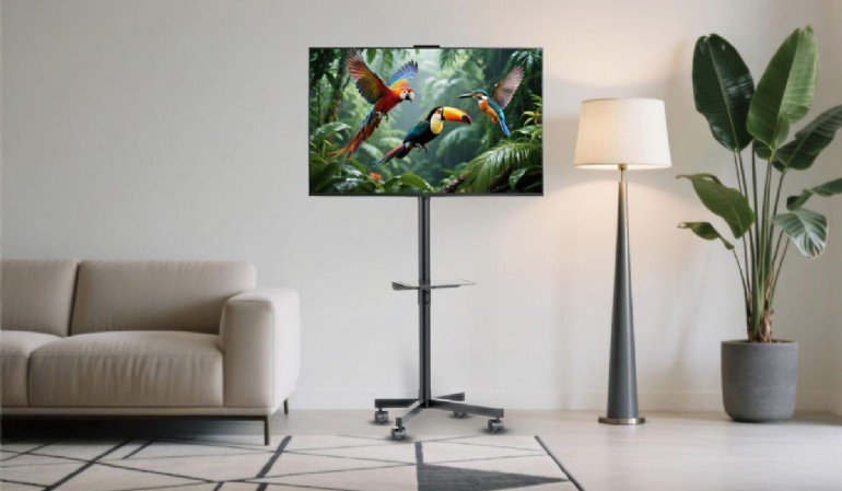 Soporte De Suelo Para Tv Gembird Con Ruedas Y Inclinación De 32 A 55 Pulgadas