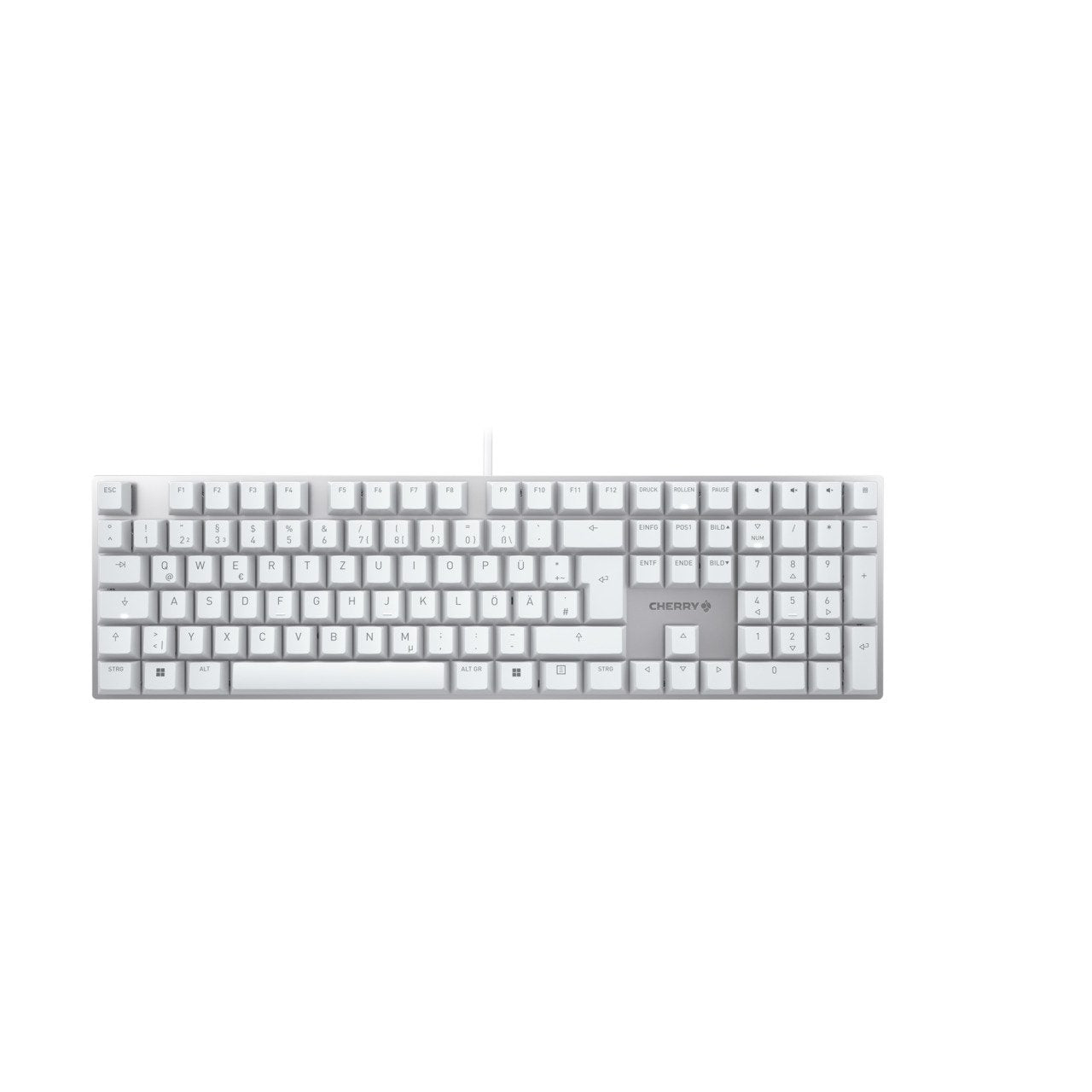 Teclado Alemán Cherry Kc 200 Mx Usb Qwertz Plata, Blanco