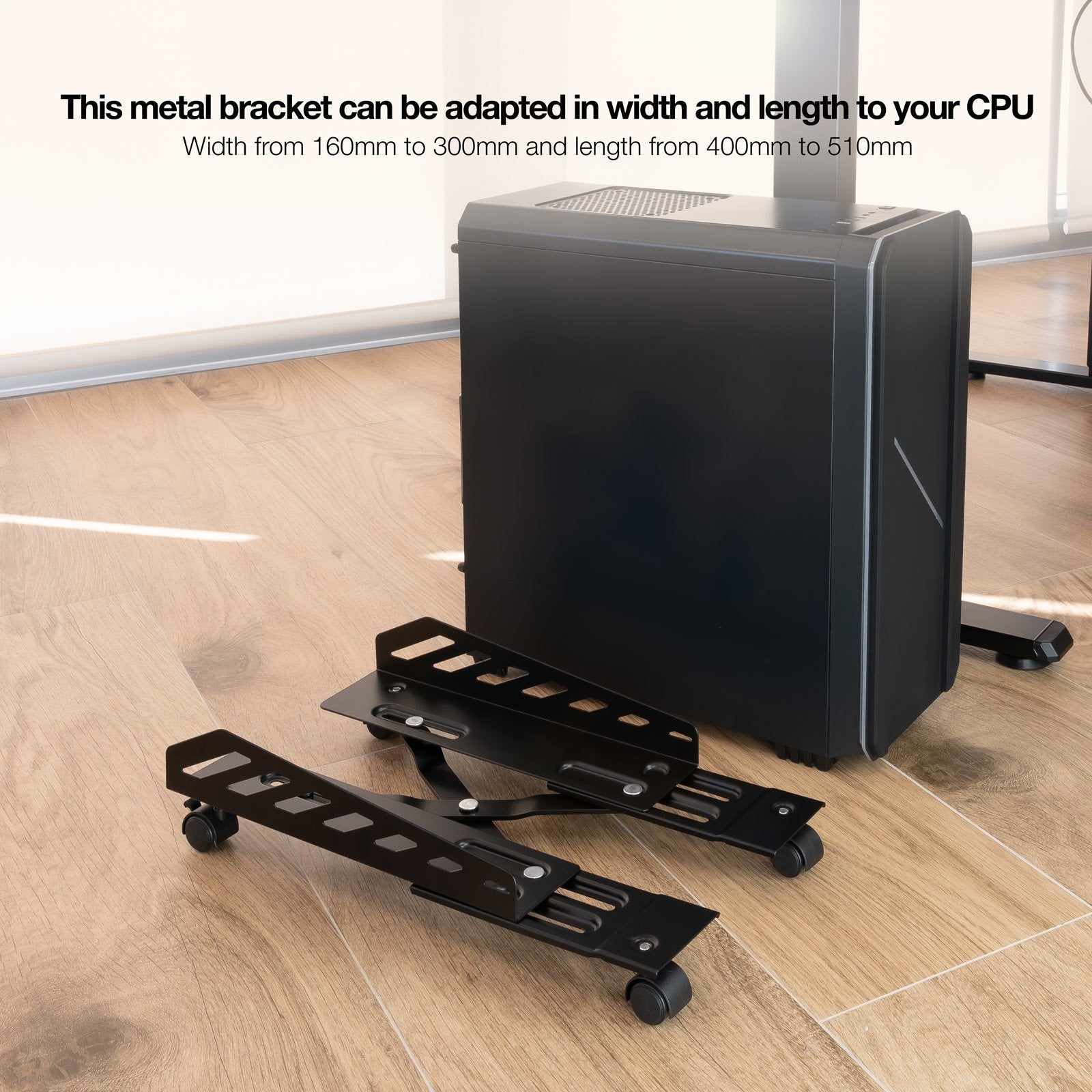 Soporte Para Cpu De Suelo Ruedas Plegable Negro