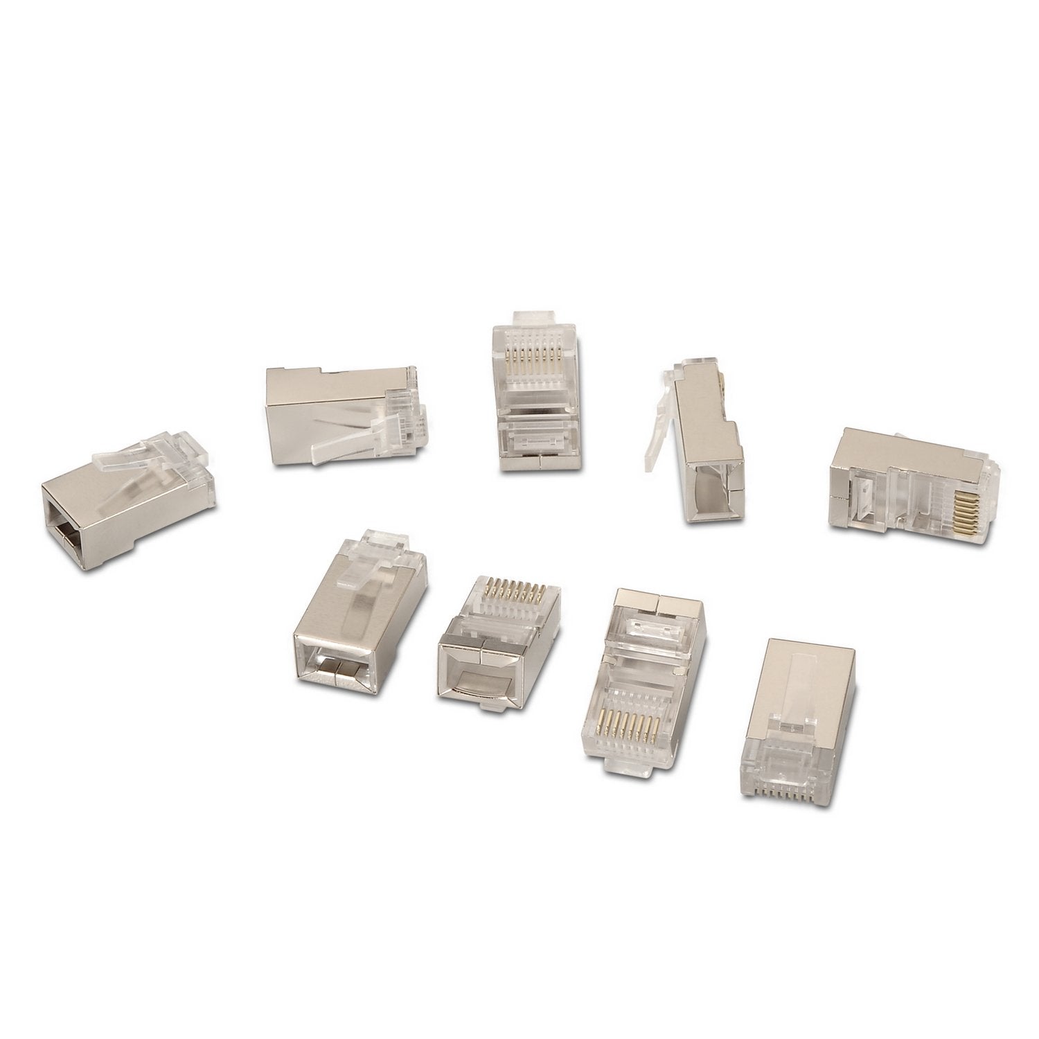 Aisens Pack De 10 Conectores Rj45 8 Hilos Ftp Cat.6 Awg24 - Plata
