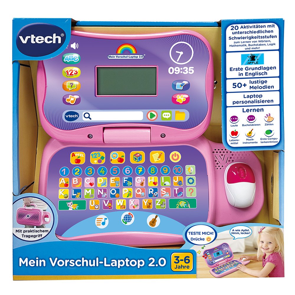 Vtech Mi Laptop 2.0 De Preescolar, Aprendizaje De La Computadora Rosa 80-524854
