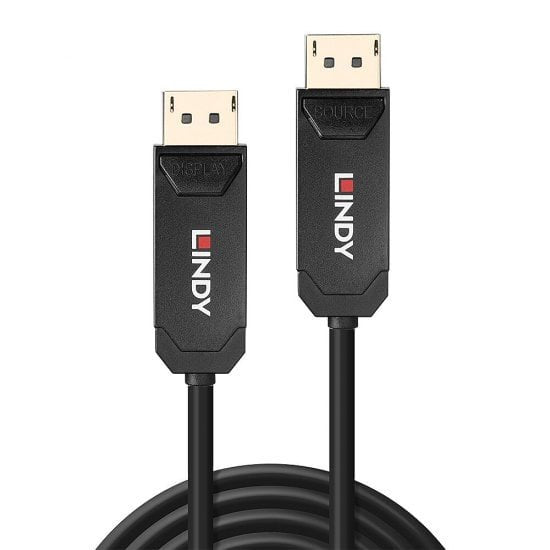 Lindy 38525 Cable Displayport 10 M Negro Fibre Optic Hybrid 2.0 Uhbr10