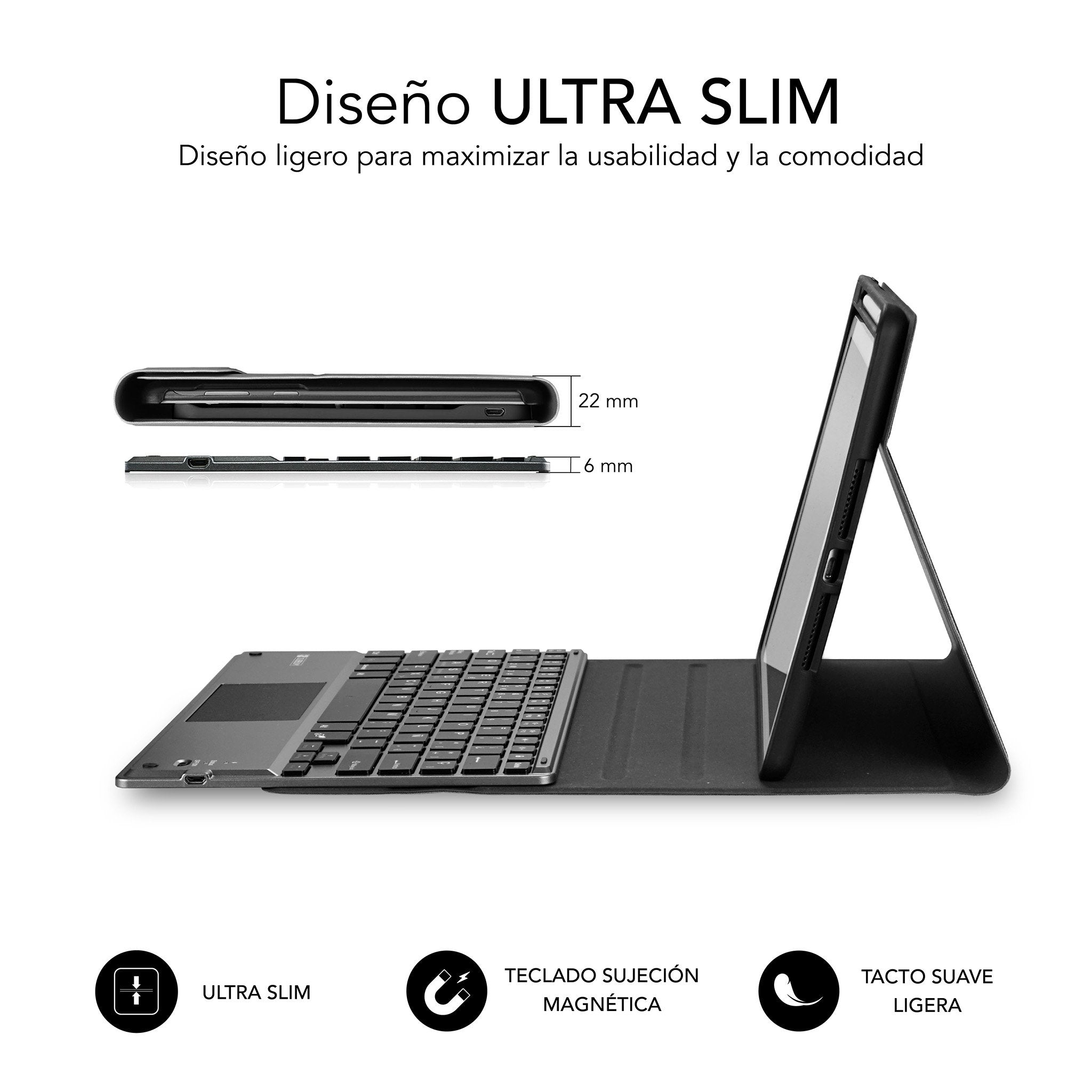 Funda Con Teclado Subblim Keytab Pro Bt Para Tablet Ipad 10.9' 10a Gen Negra