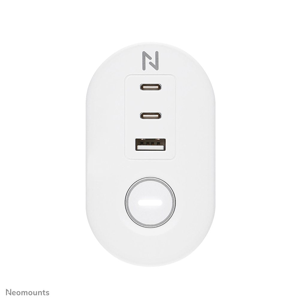 Neomounts Ds22-840wh6 Regleta De Sobremesa Con Abrazadera Y Puertos Usb-C Y Usb-A - Carga Rápida