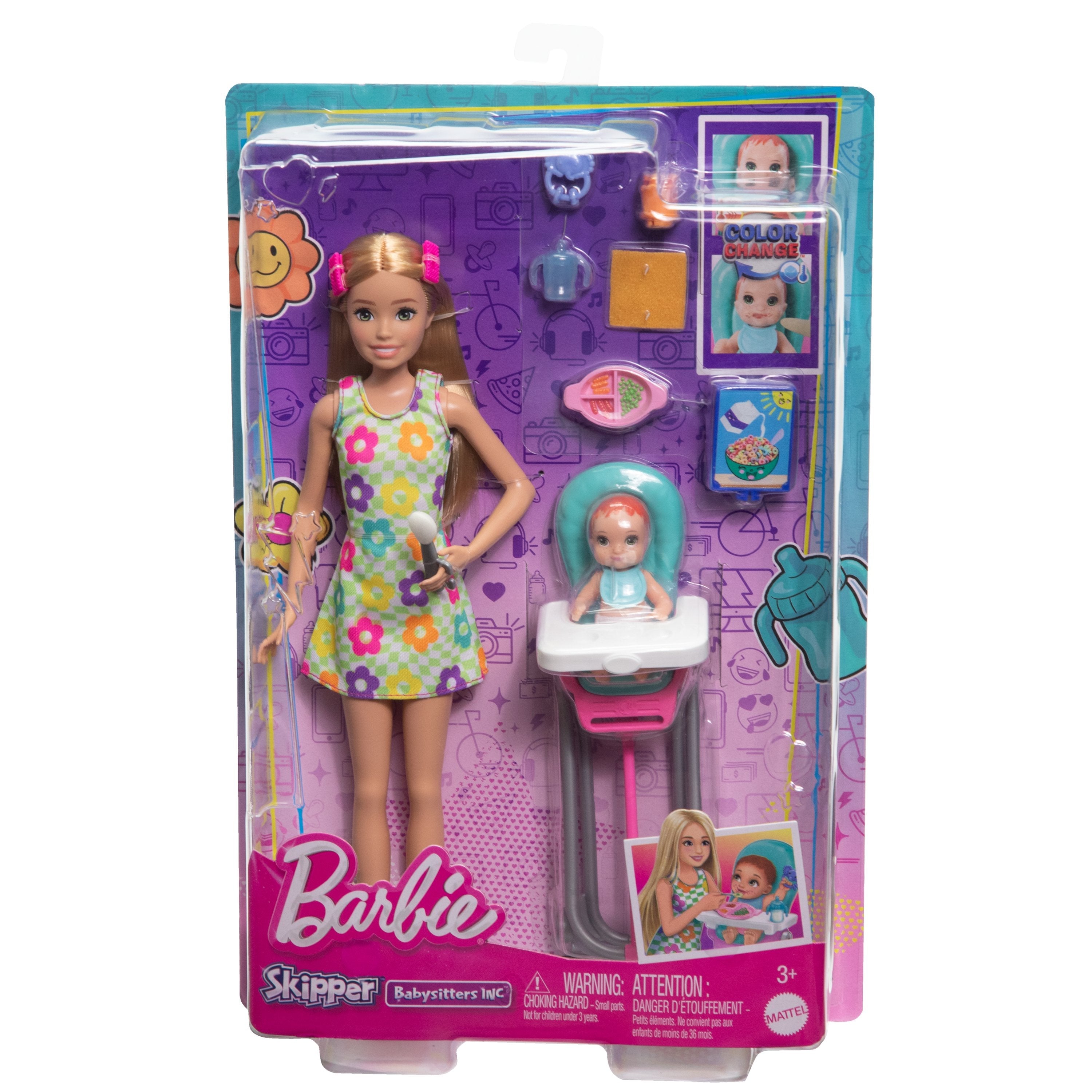 Muñeca Mattel Barbie Family & Friends New Skipper Babysitters Inc Playset