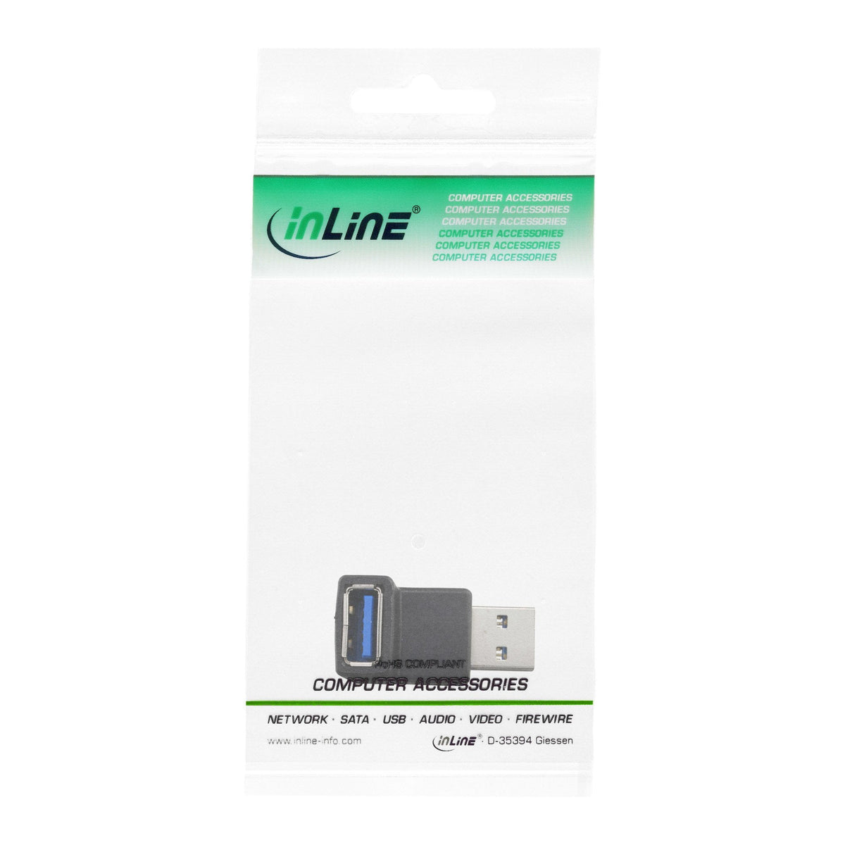 Adaptador Inline Usb 3.0 Tipo A Macho A A Hembra En Ángulo De 90°