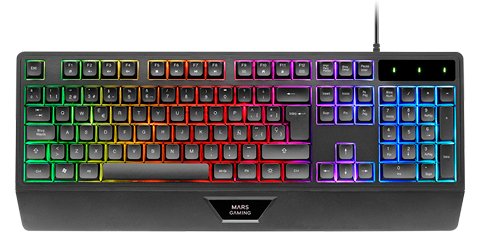 Teclado Mars Gaming Mk124pt H-Mech Frgb Rainbow Color Negro Portugues