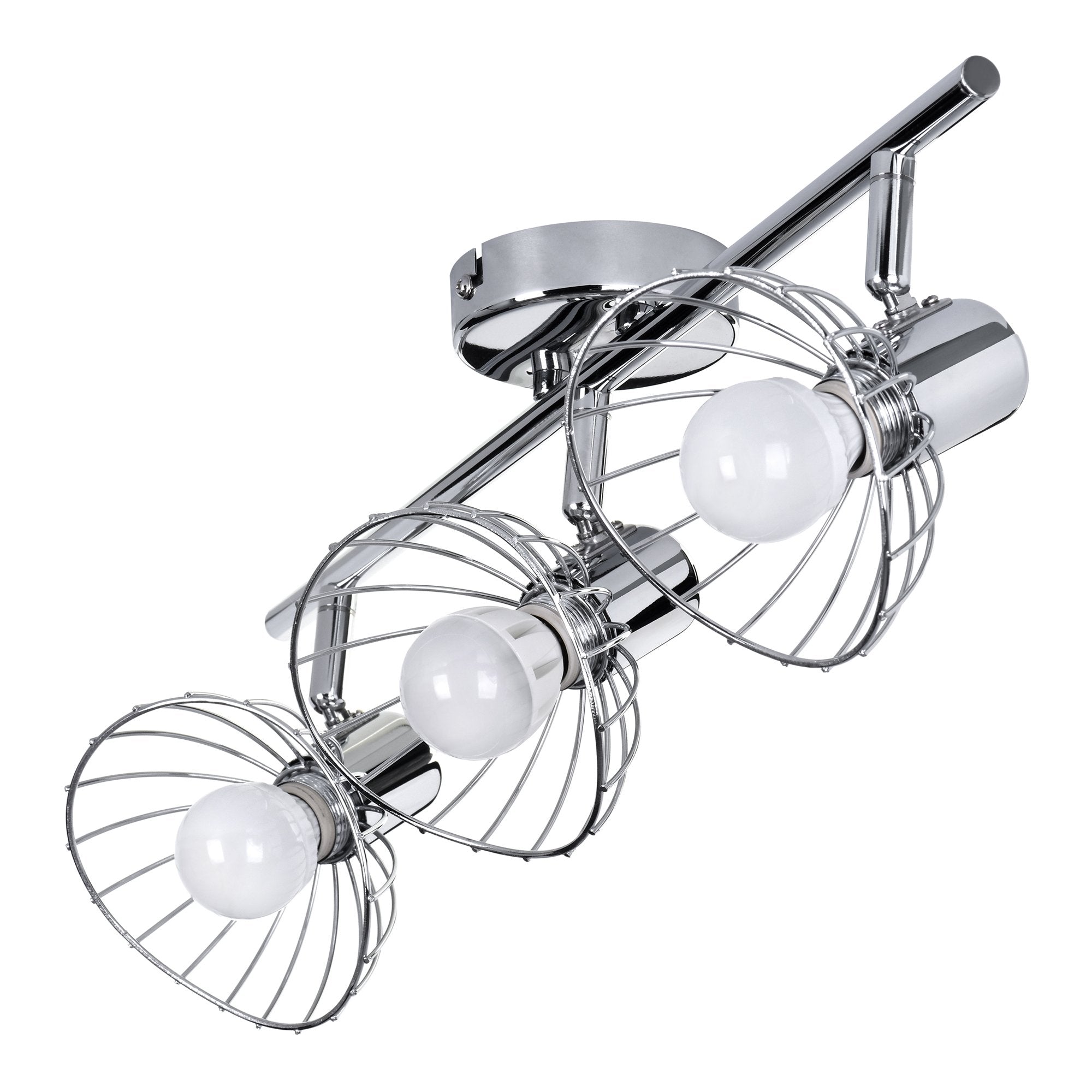 Activejet Gizel Tira De Luz De Pared De Techo Triple Cromo E14 Lámpara De Pared Para Sala De Estar