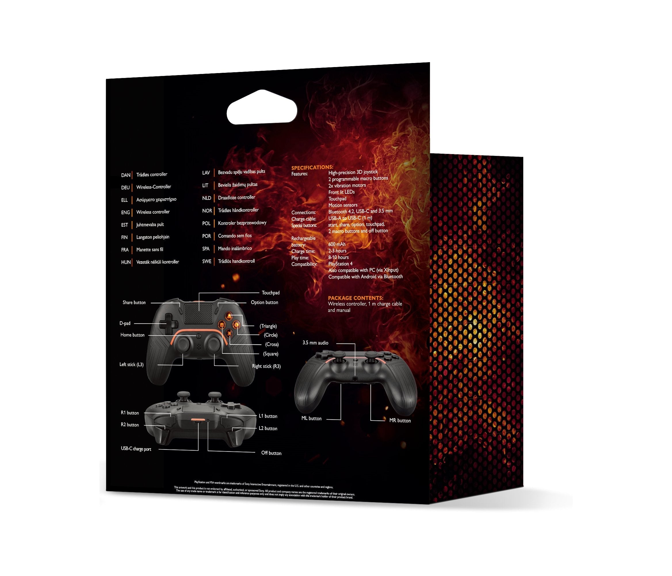 Mando Inalámbrico Deltaco Para Ps4, Negro