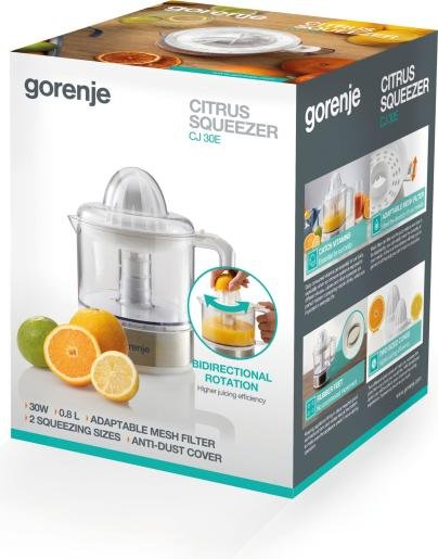 Gorenje Cj30e Citrus Squeezer, 30 W, Number Of Speeds 1, White