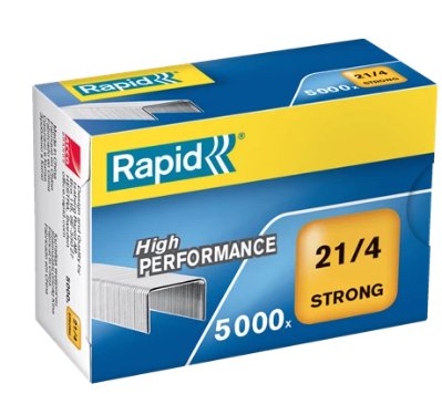Rapid Caja De 5000 Grapas 21/4 - Alambre Reforzado Galvanizado - Patilla De 4mm