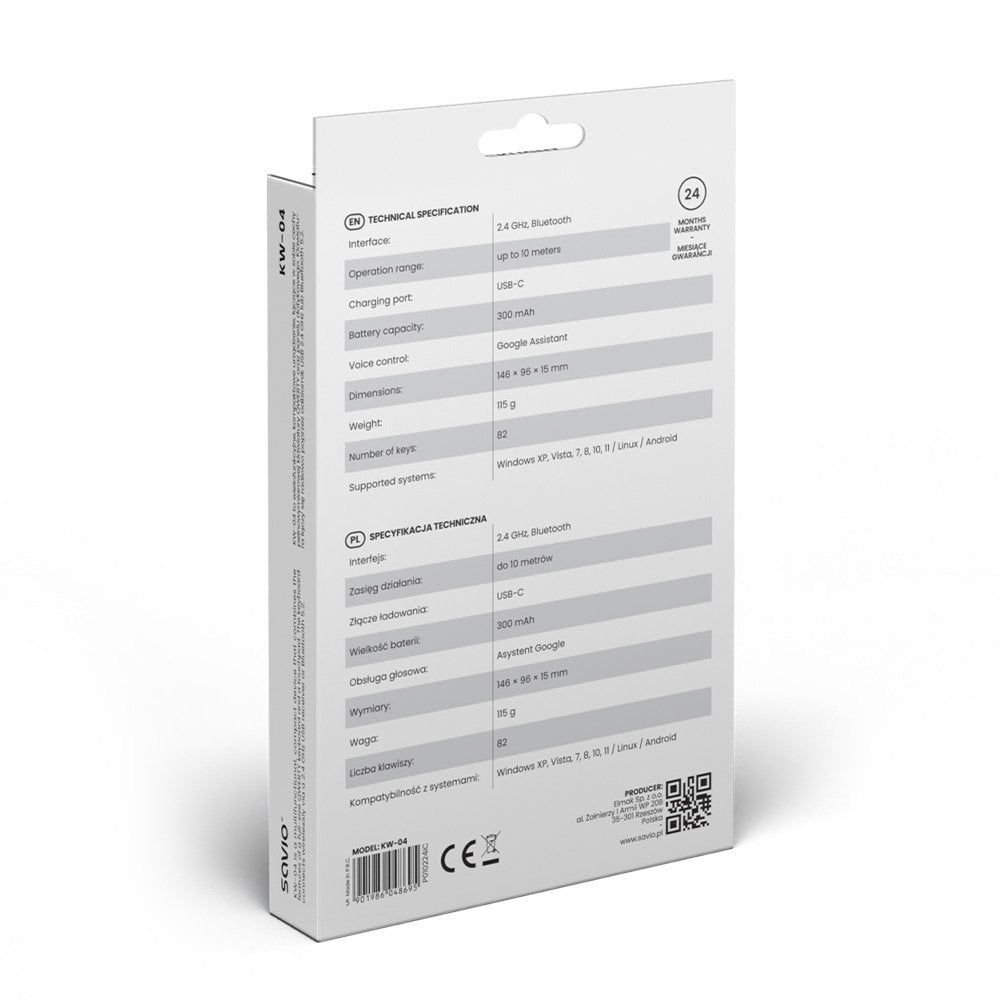 EAN 5901986048695 - Savio SAVMKW-04 teclado para móvil QWERTY Inglés de EE. UU. USB Tipo C Negro imagen 6