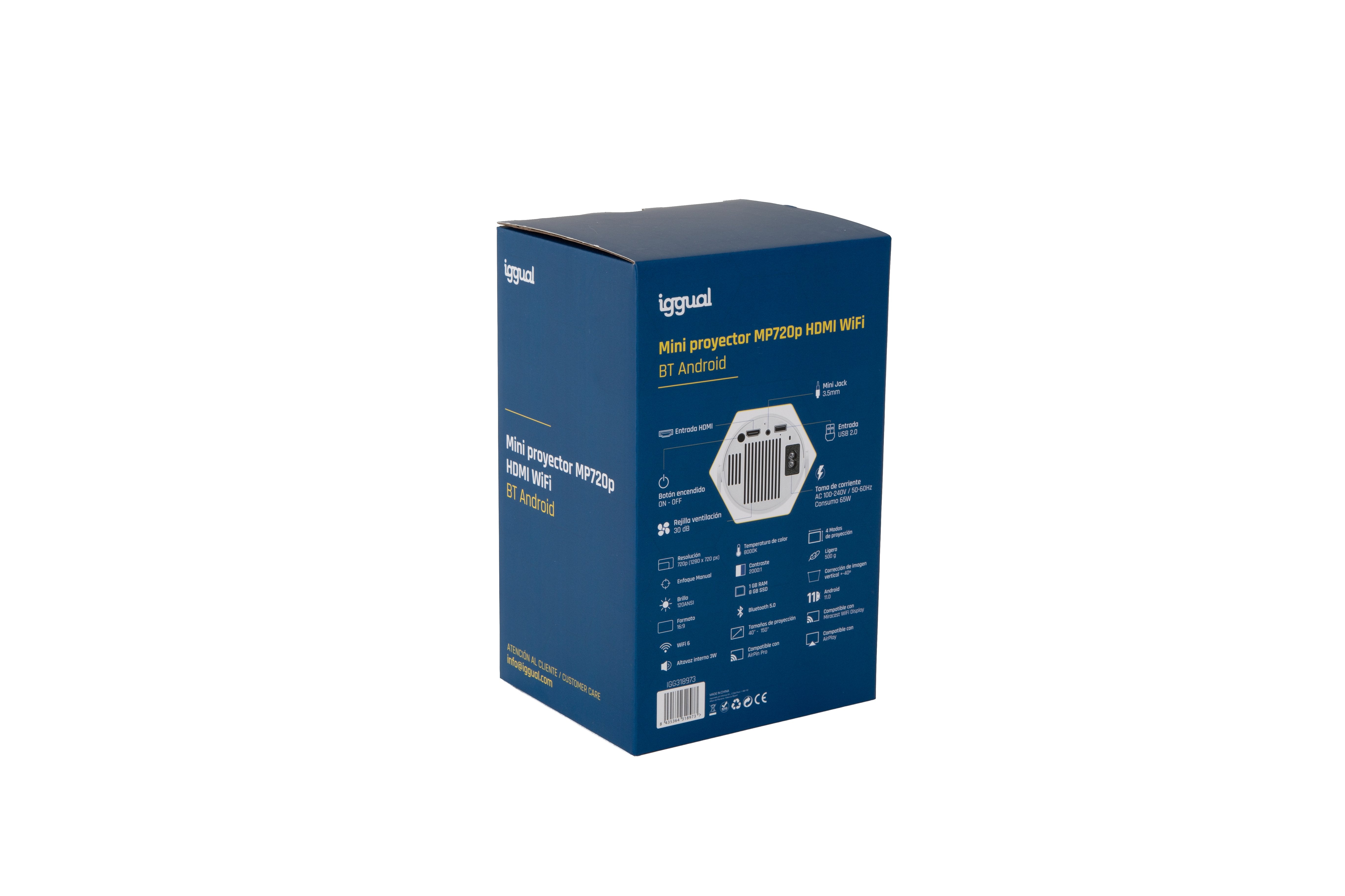 EAN 8435364318973 - iggual IGG318973 videoproyector 120 lúmenes ANSI 720p (1280x720) Blanco imagen 5