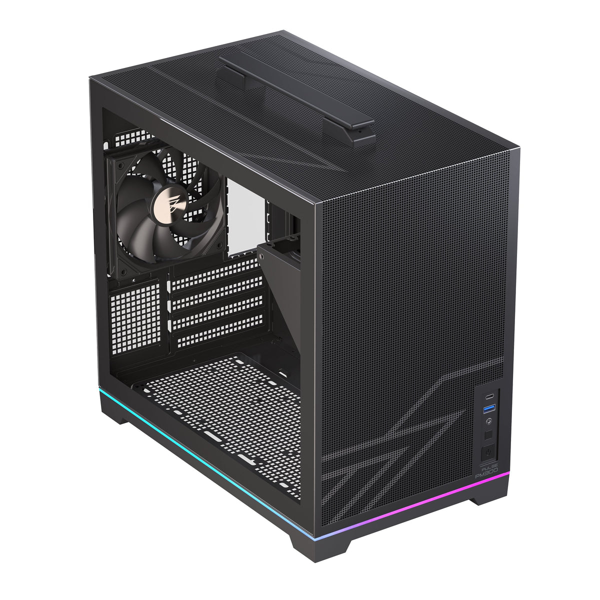 Caja Pc Micro-Atx Semitorre Einarex Pm300 Core C-Templado Negra Excs-Pm-300c-B