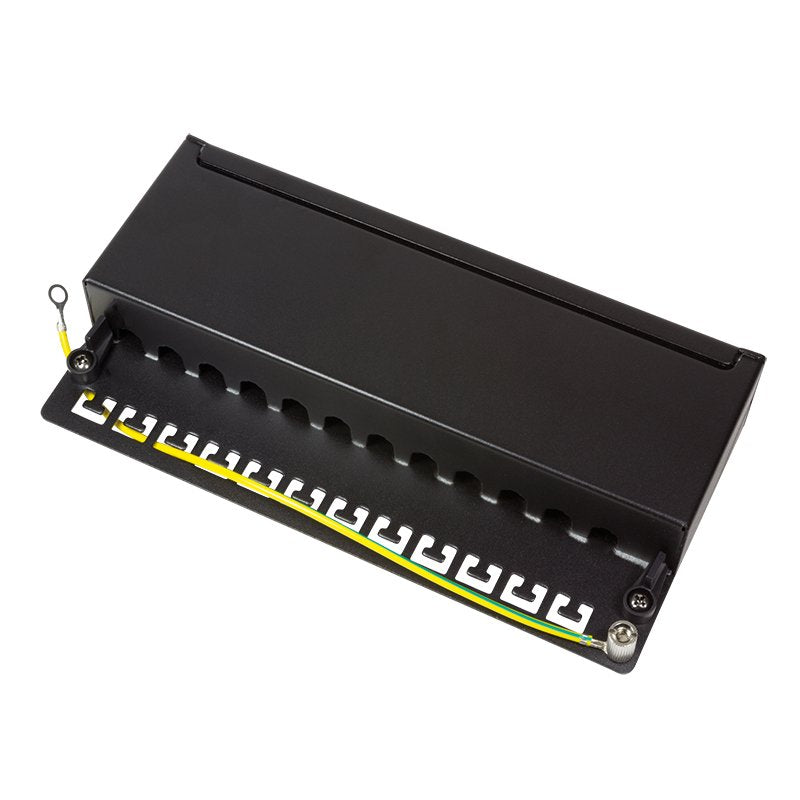 Logilink Np0017 Patchpanel Mesa / Pared Cat.6 Stp 12 Puertos, Negro