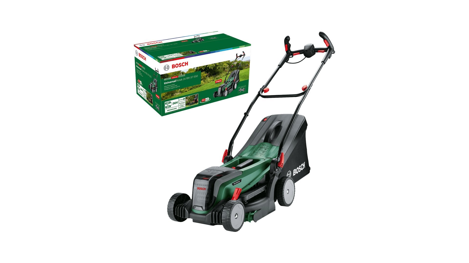 EAN 4059952641874 - Bosch 37-550 Cortacésped de empuje a gasolina Batería Negro, Verde imagen 11
