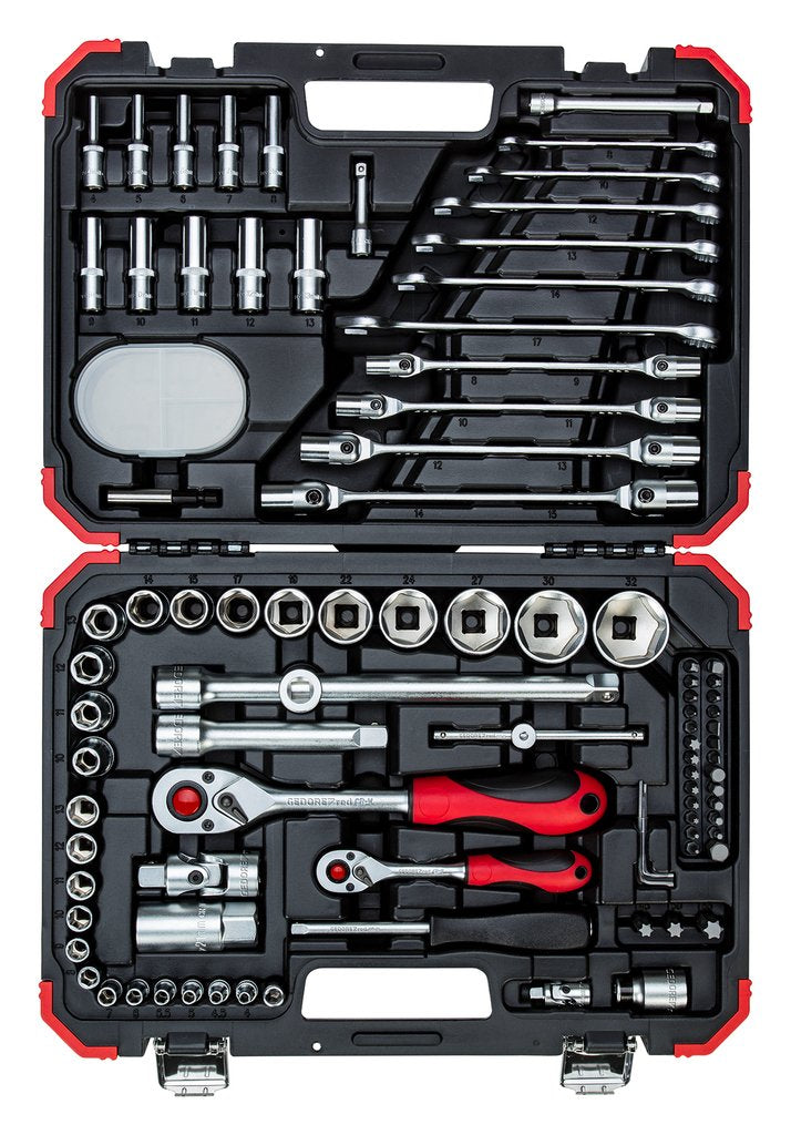 Gedore Juego De Llaves De Tubo Rojo 1/4 "+ 1/2", 92 Piezas 3300062