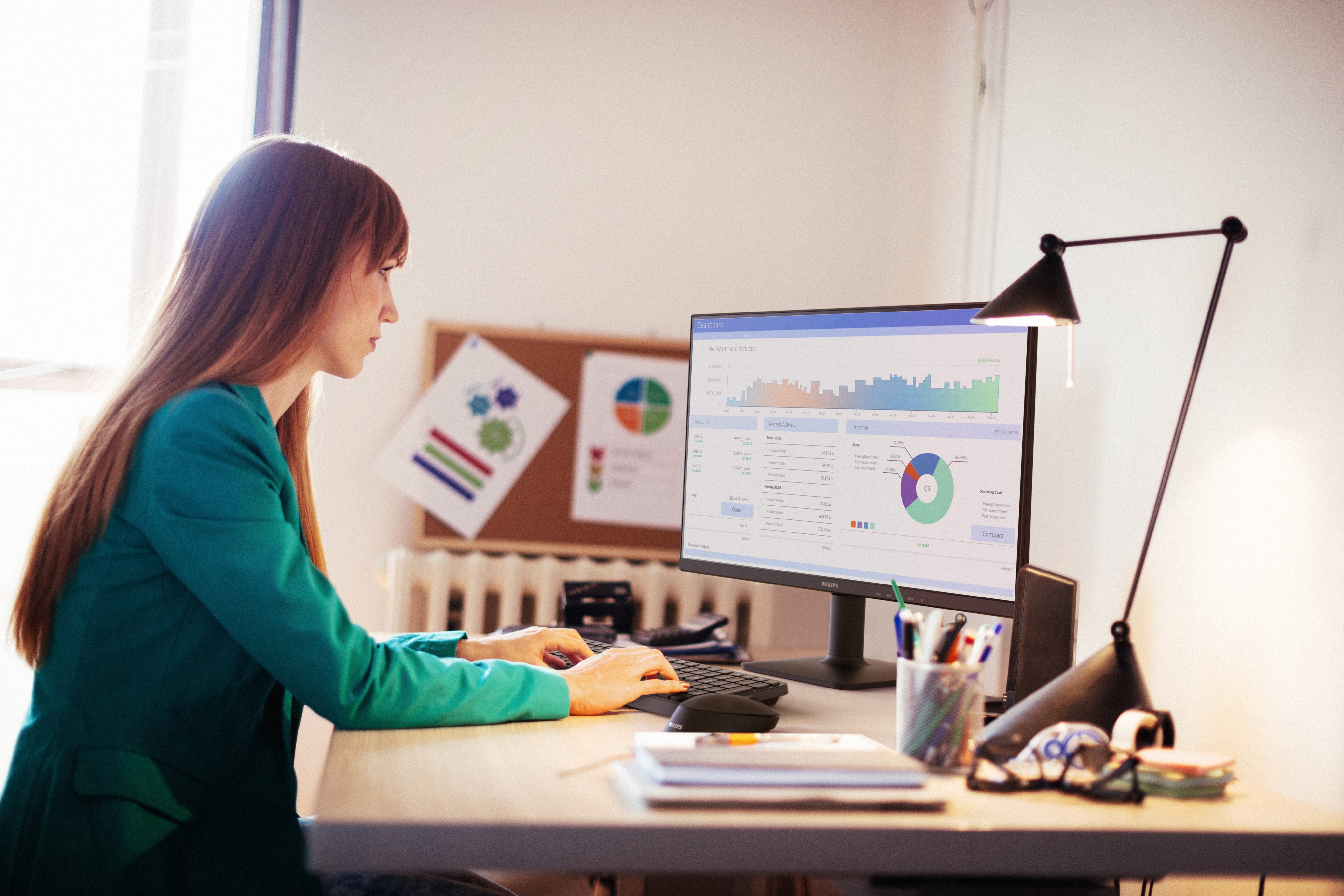 Monitor Philips 23,8" 24e2n1100lb 16:09 Hdmi+D-Sub Va Negro