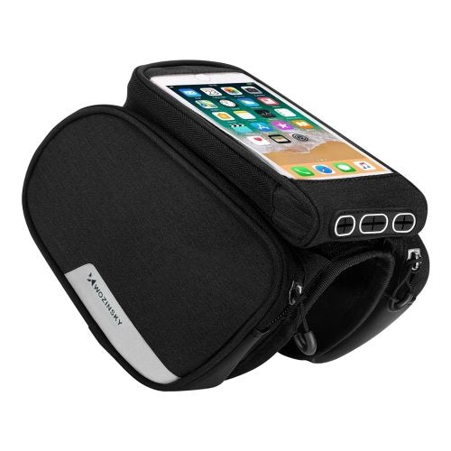 Wozinsky Wbb7bk Bolsa De Bicicleta Para Cuadro + Funda De Teléfono Desmontable Negro