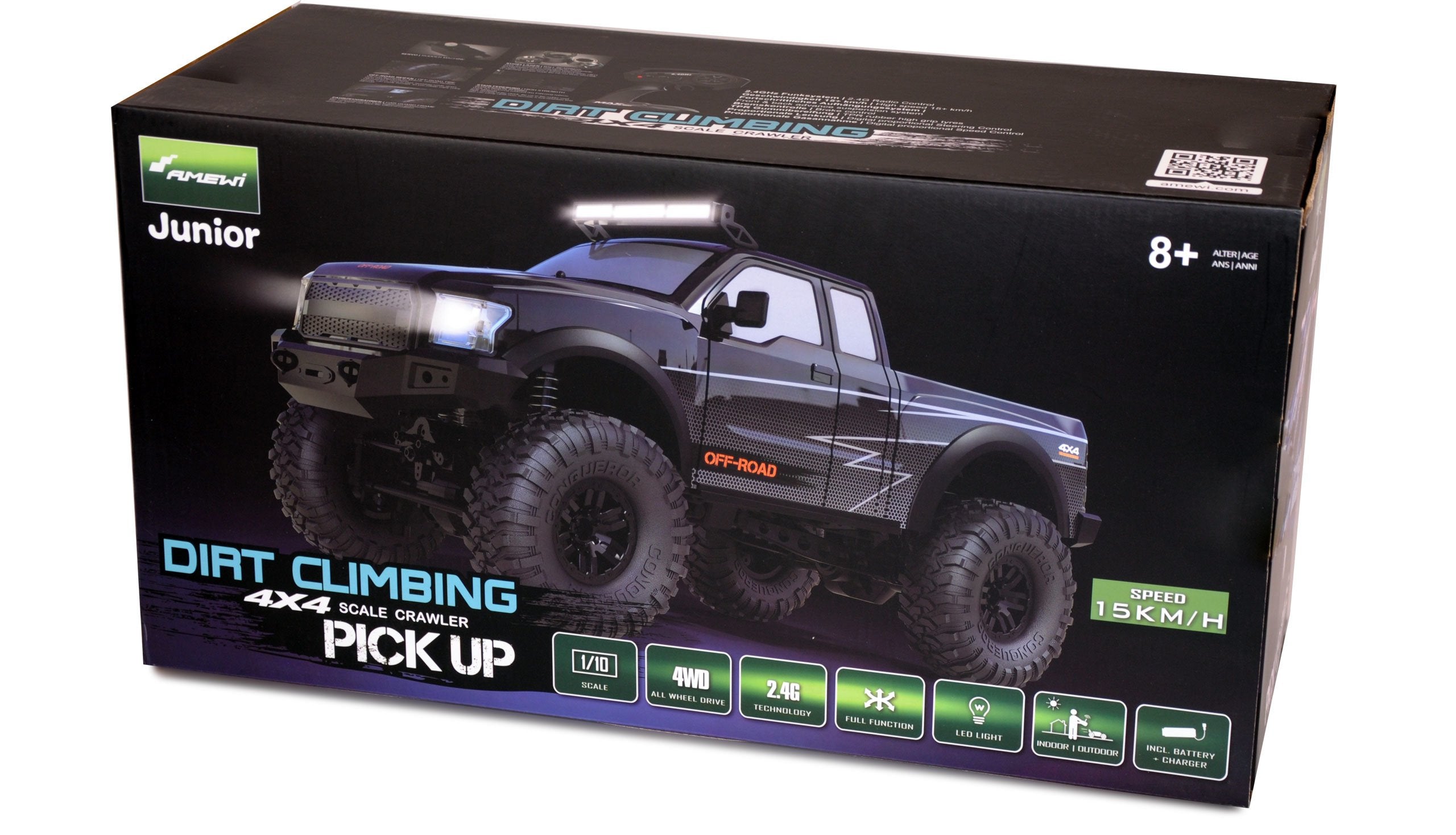 Amewi Rc Auto Dirt Pickup Crawler Liion 1500mah Negro /8+