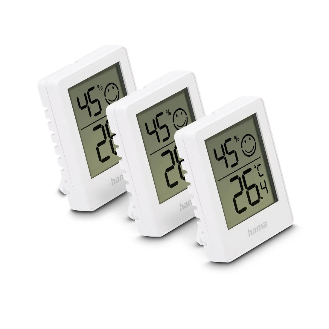 Hama Cres Pack De 3 Medidores De Temperatura Y Humedad Para Interior - Pantalla Digital - Permite Colgar En Pared -