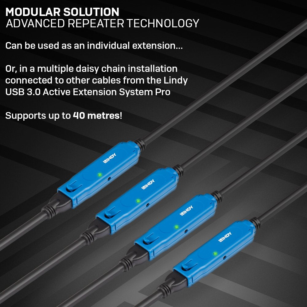 EAN 4002888433624 - Lindy 43362 cable USB USB 3.2 Gen 1 (3.1 Gen 1) 30 m USB A Negro, Azul imagen 6