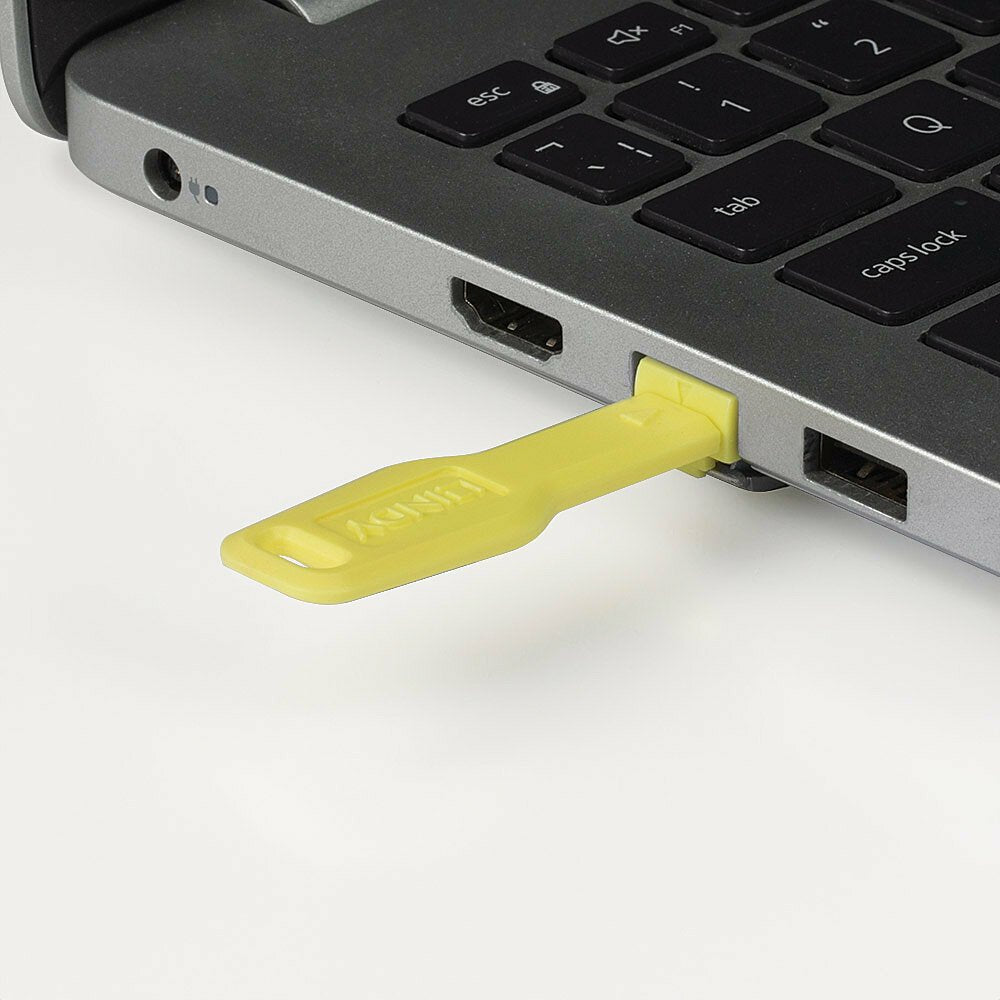 Rj45 Port Locks Yellow, 10x + 1 Key