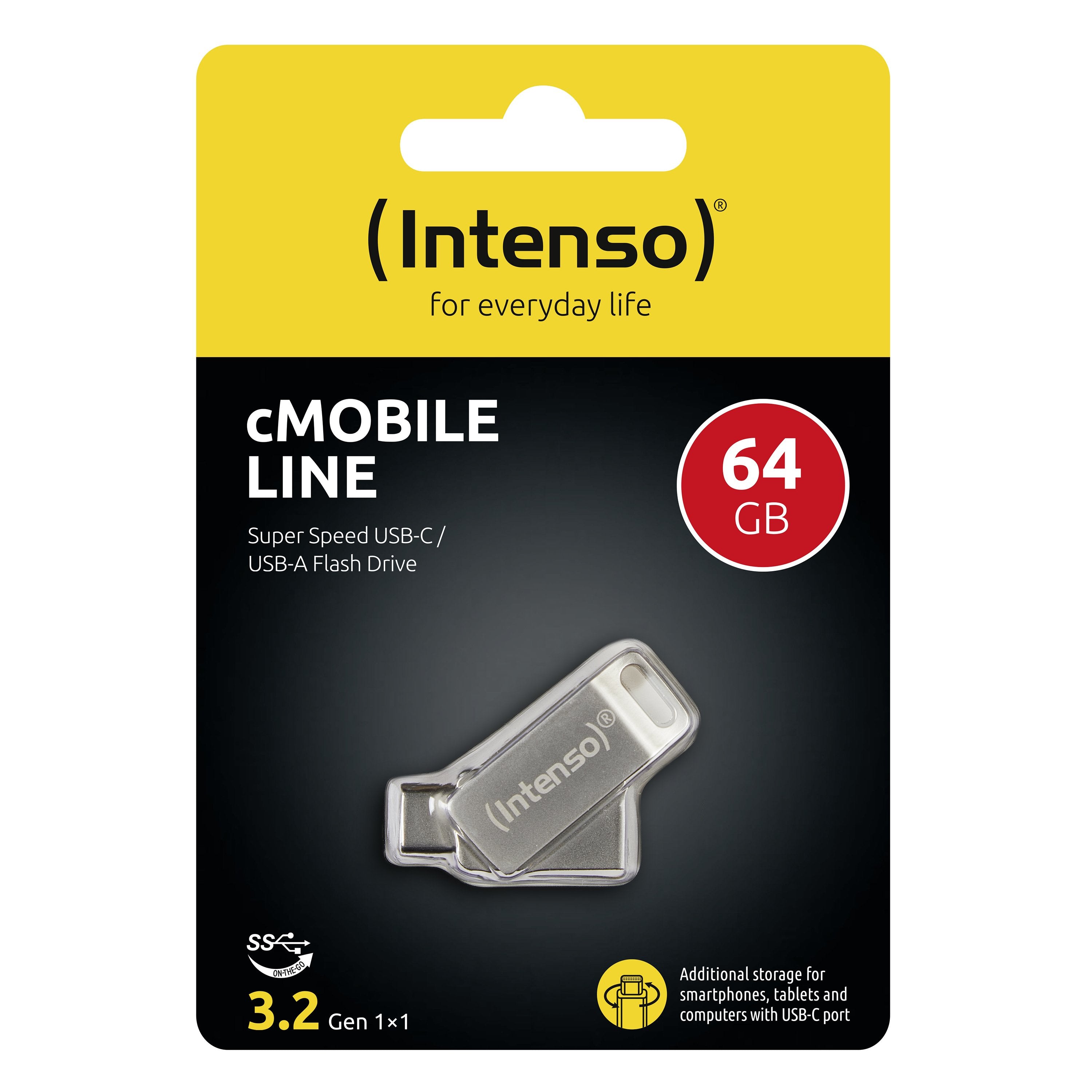 EAN 4034303025084 - Intenso cMobile Line unidad flash USB 64 GB USB Type-A / USB Type-C 3.2 Gen 1 (3.1 Gen 1) Plata imagen 3