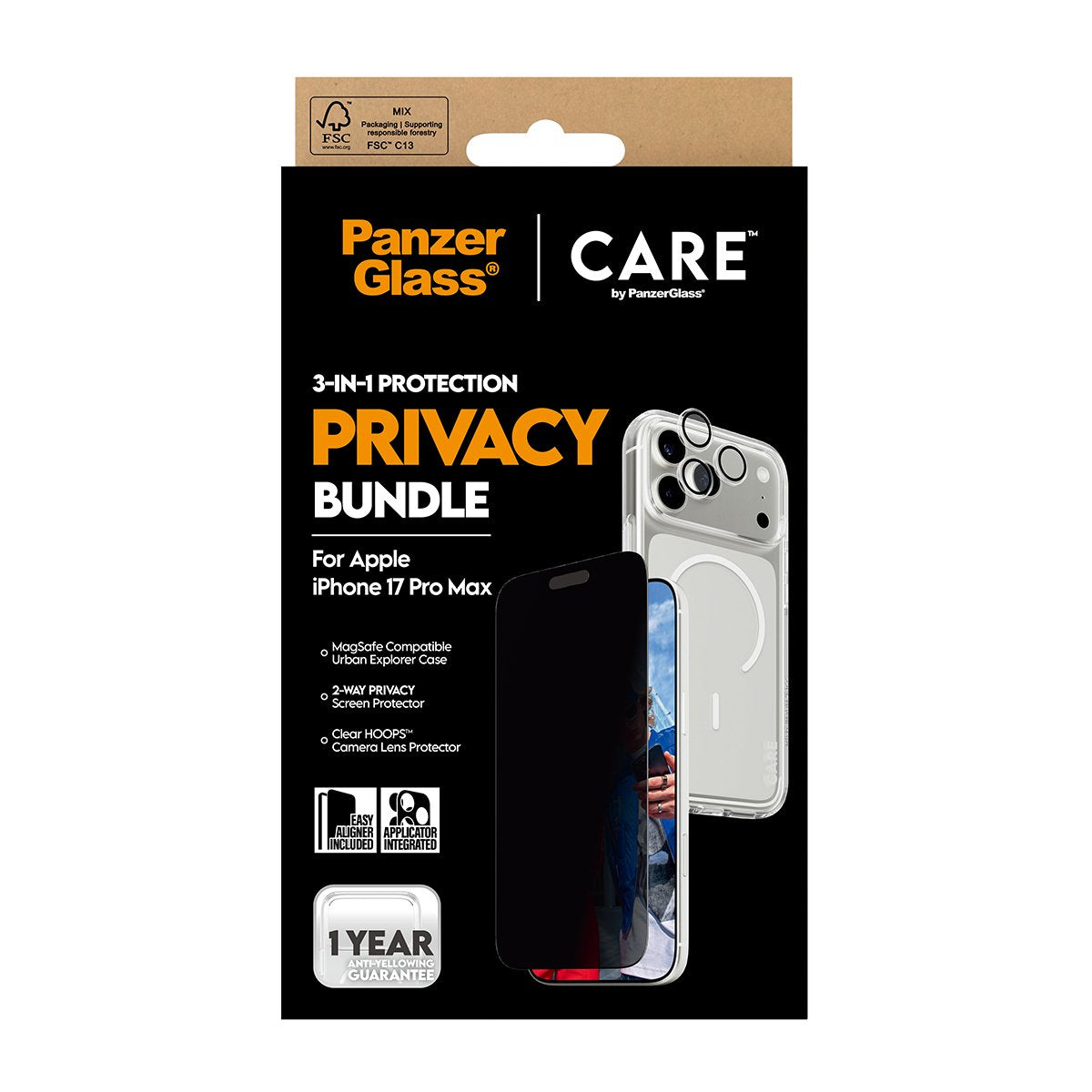 EAN 5715685027444 - PanzerGlass ® | CARE by ® 3-in-1 Flagship Privacy Bundle iPhone 17 Pro Max Protector de pantalla Apple 1 imagen 3