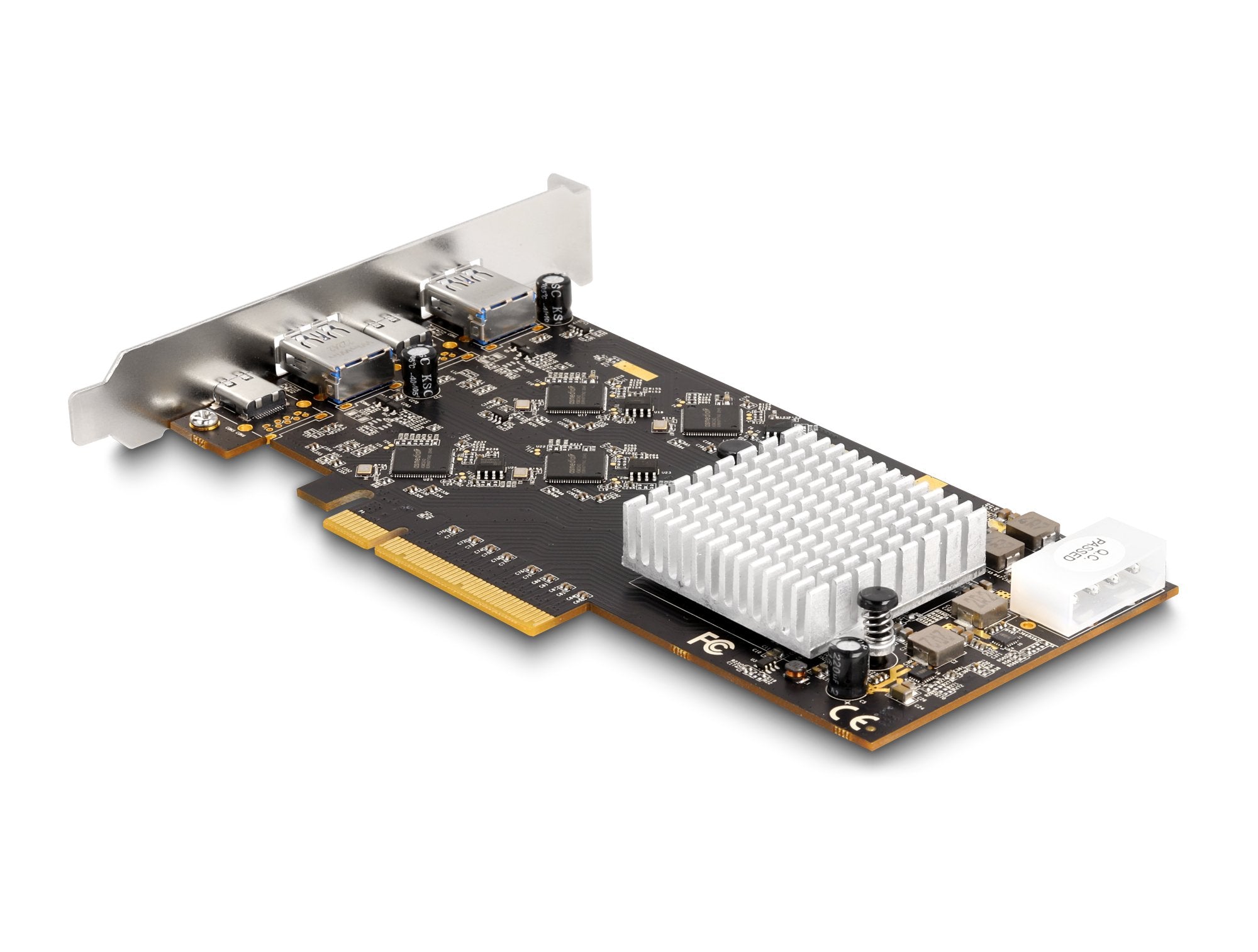 Delock 90097 Tarjeta Pci Express X8 Con 2 X Usb 20 Gbps Usb Type-C Hembra Y 2 X Usb 10 Gbps Tipa-A Hembra - Quad Channel