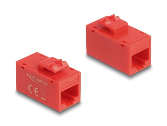 Keystone Modul Rj45 Buchse Zu Rj45 Buchse Cat.6a Utp Rot