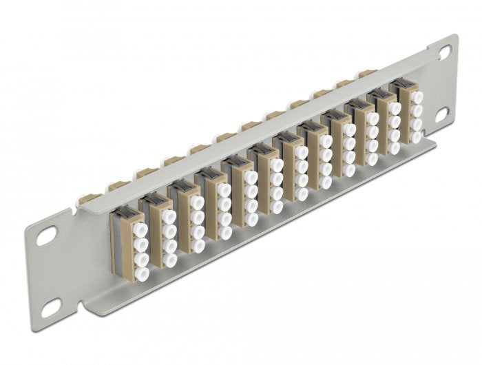 Delock 10 Lwl Patchpanel 12 Port Lc Quad Beige 1 He Grau