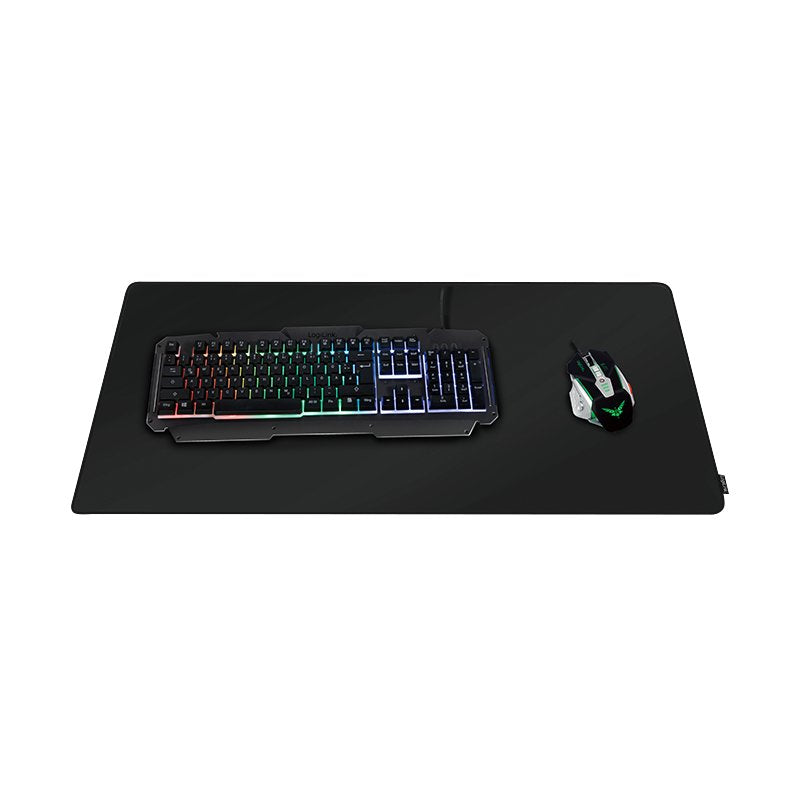 Logilink Alfombrilla Ratón, Bordes Cosidos, 890x435mm, Negro, Talla Xxl